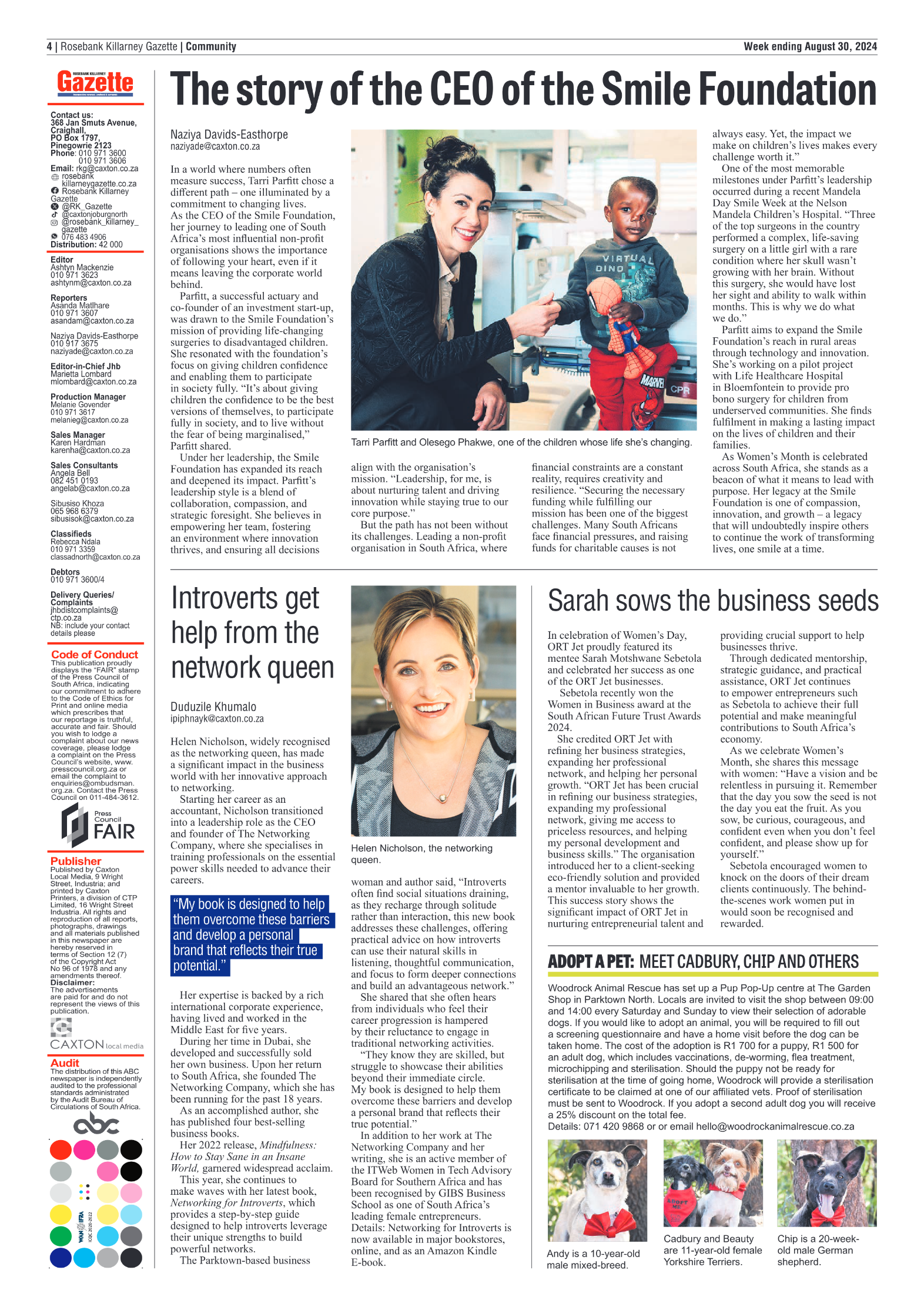 Rosebank Killarney Gazette 30 August 2024 page 4