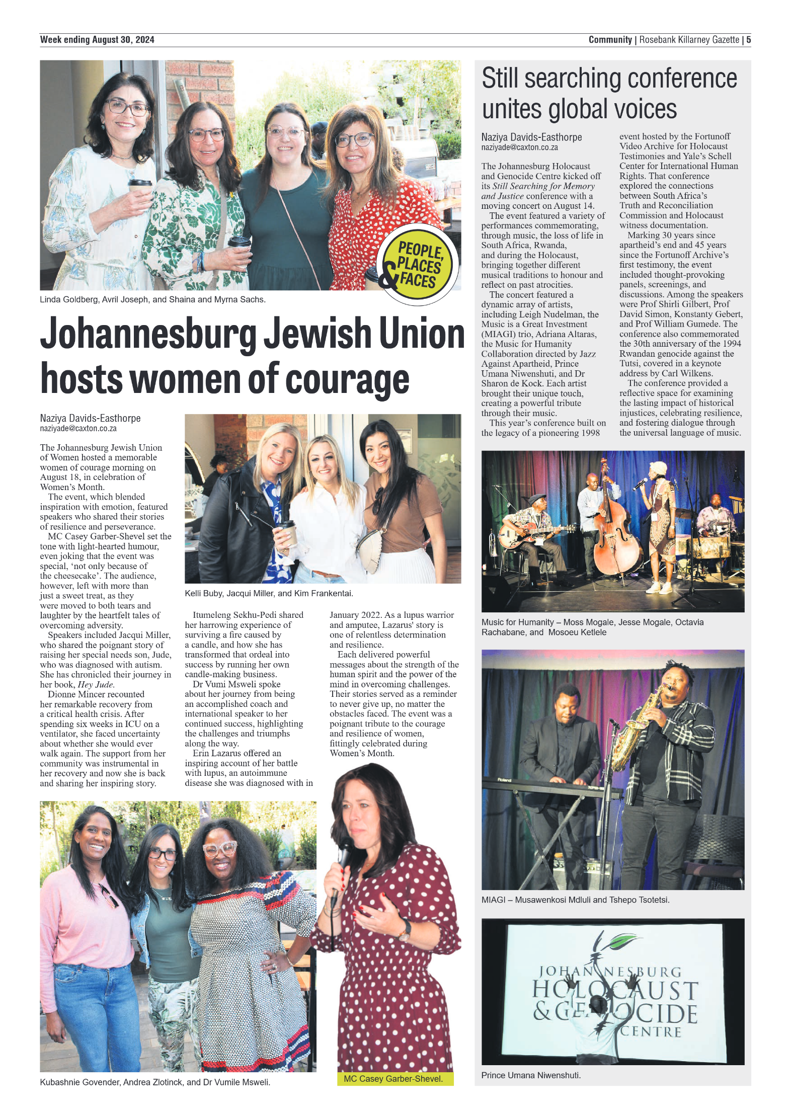 Rosebank Killarney Gazette 30 August 2024 page 5