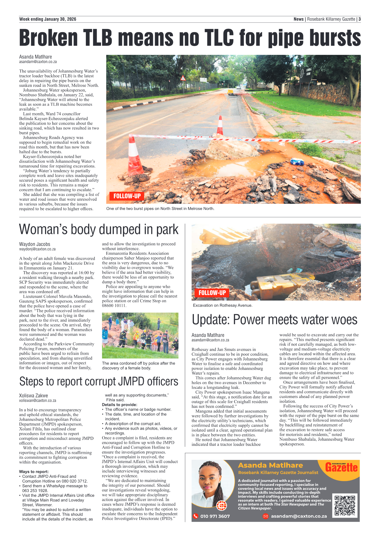Rosebank Killarney Gazette 30 January 2026 page 3