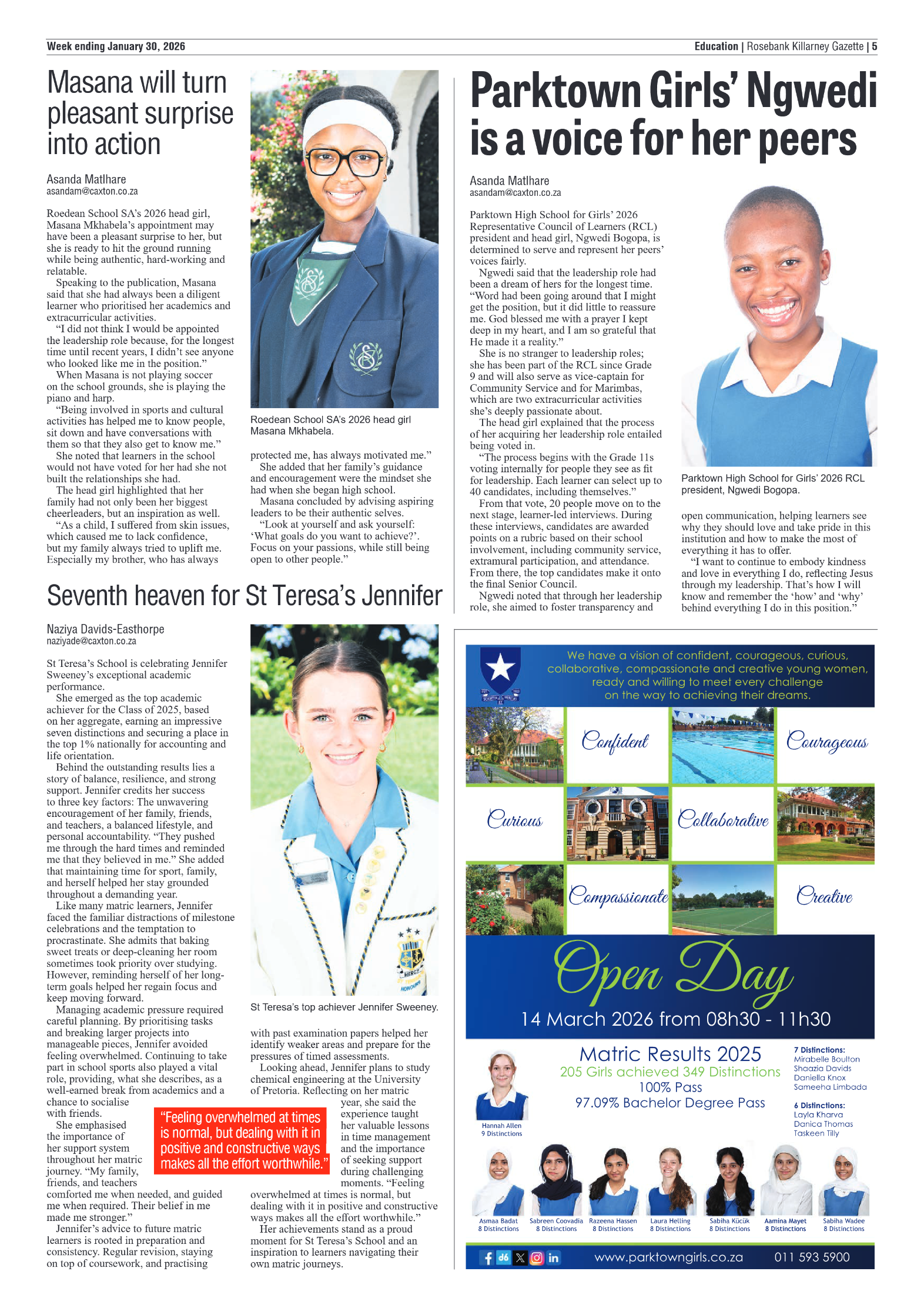 Rosebank Killarney Gazette 30 January 2026 page 5
