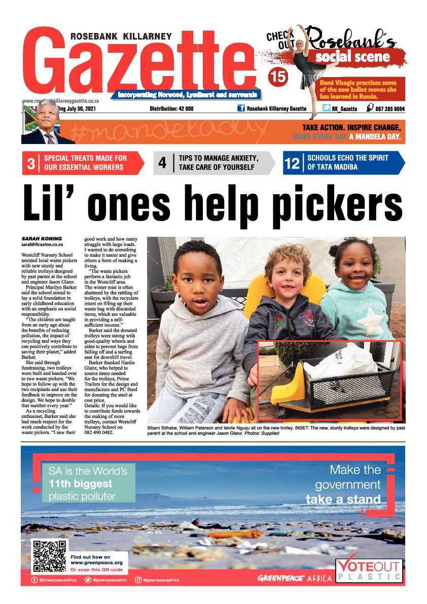 Rosebank Killarney Gazette 30 July 2021 page 1