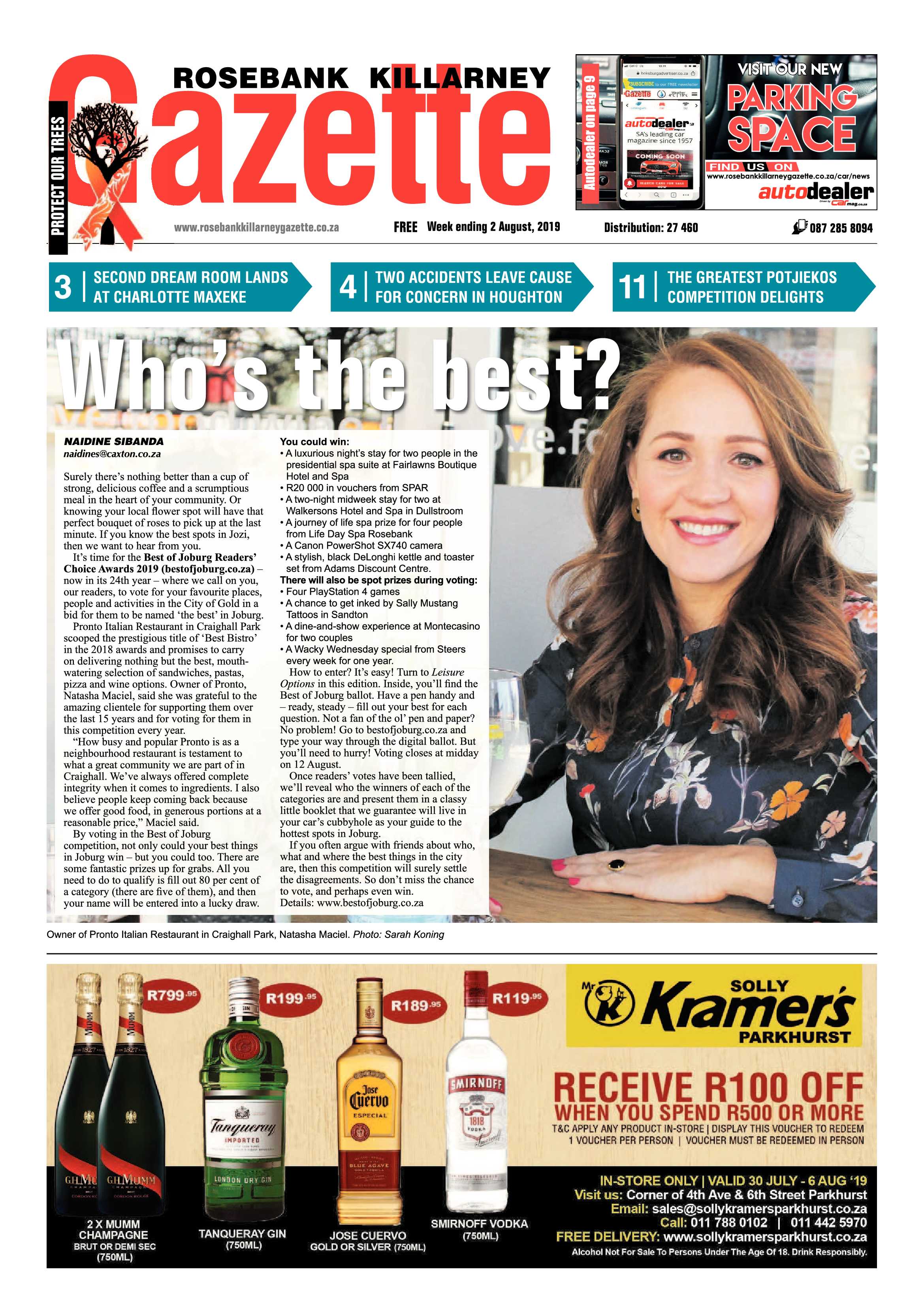 Rosebank Killarney Gazette 30 July, 2019 page 1