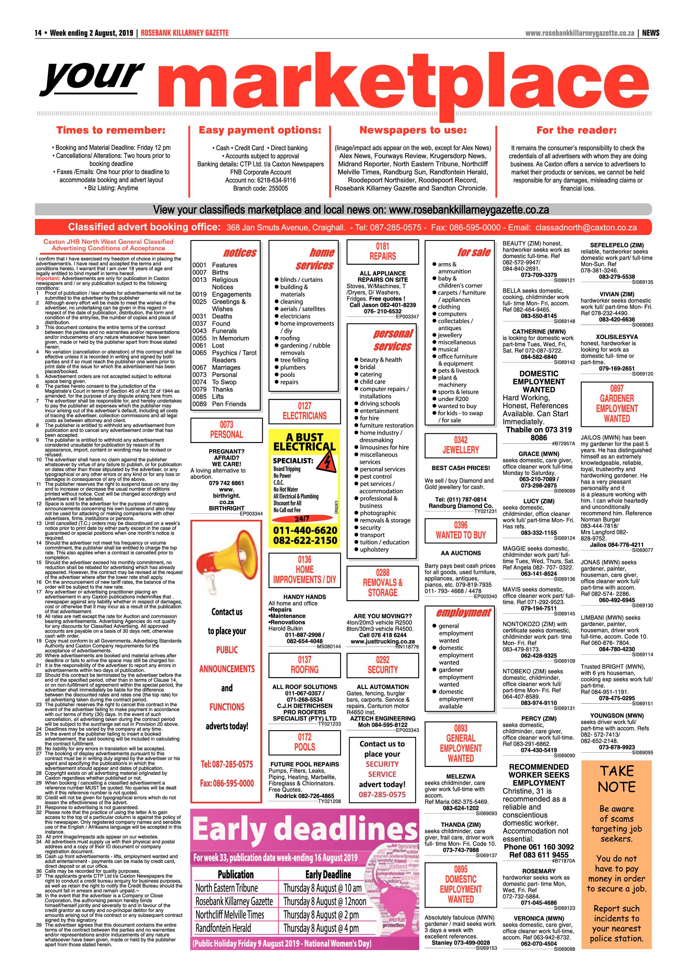Rosebank Killarney Gazette 30 July, 2019 page 30