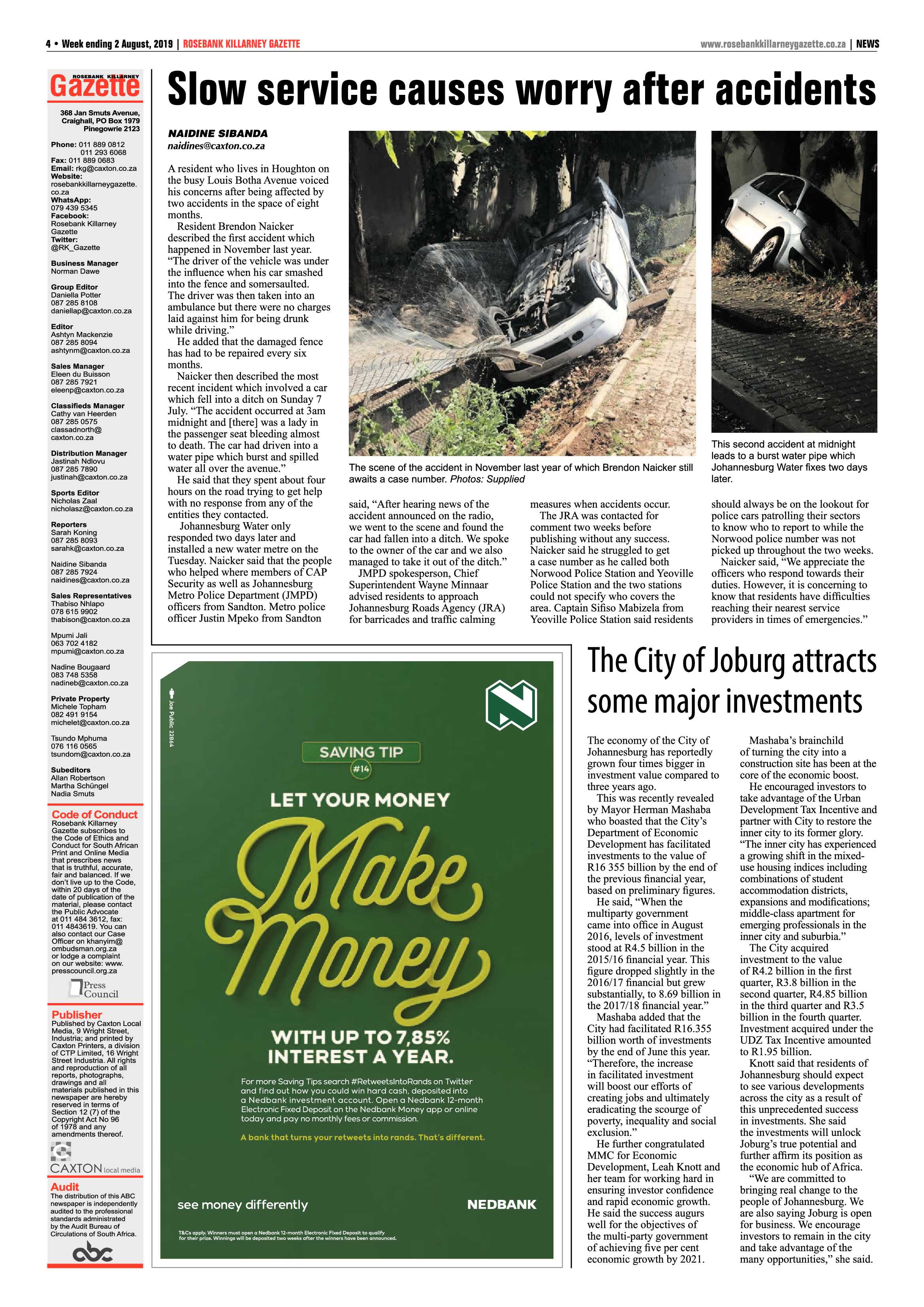 Rosebank Killarney Gazette 30 July, 2019 page 4