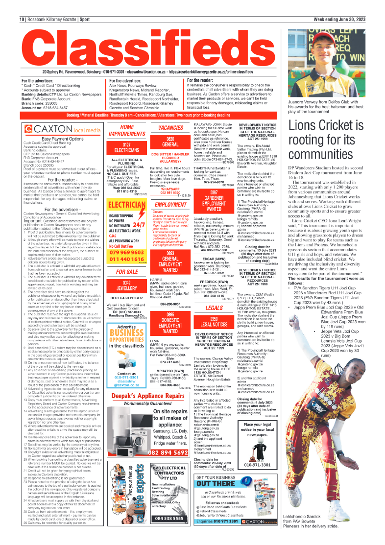Rosebank Killarney Gazette 30 June 2023 page 10