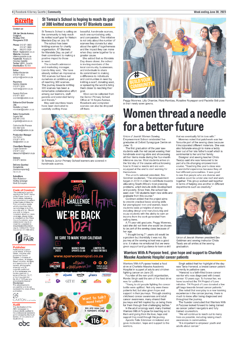 Rosebank Killarney Gazette 30 June 2023 page 4