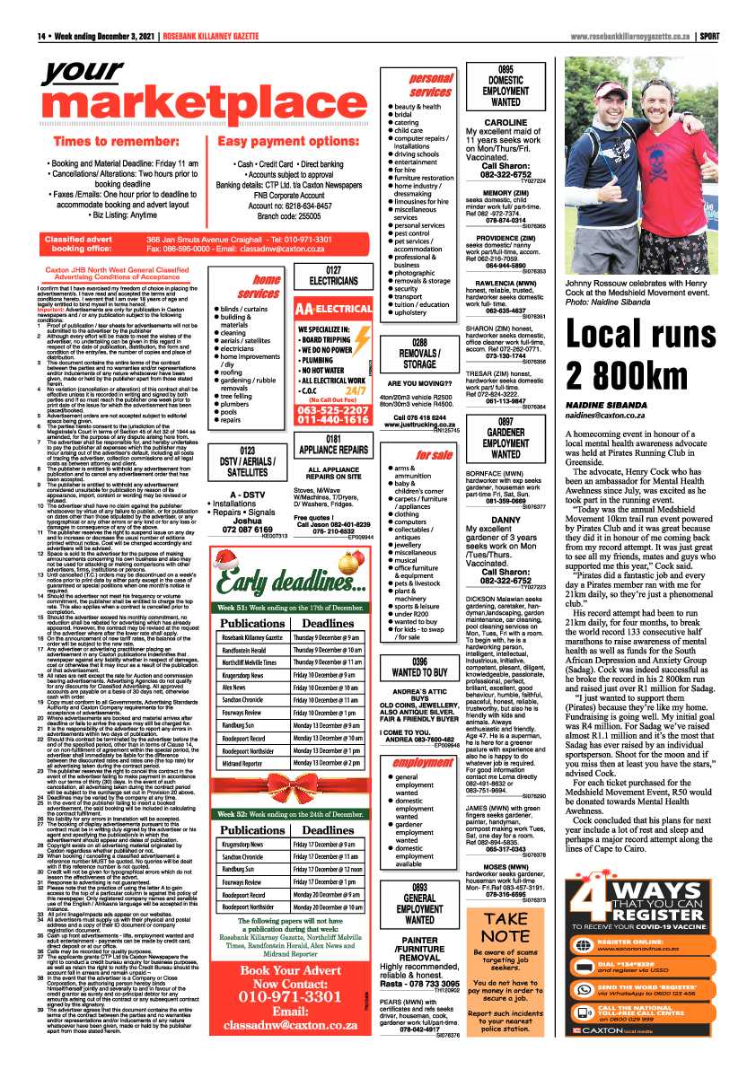 Rosebank Killarney Gazette 03 December 2021 page 14