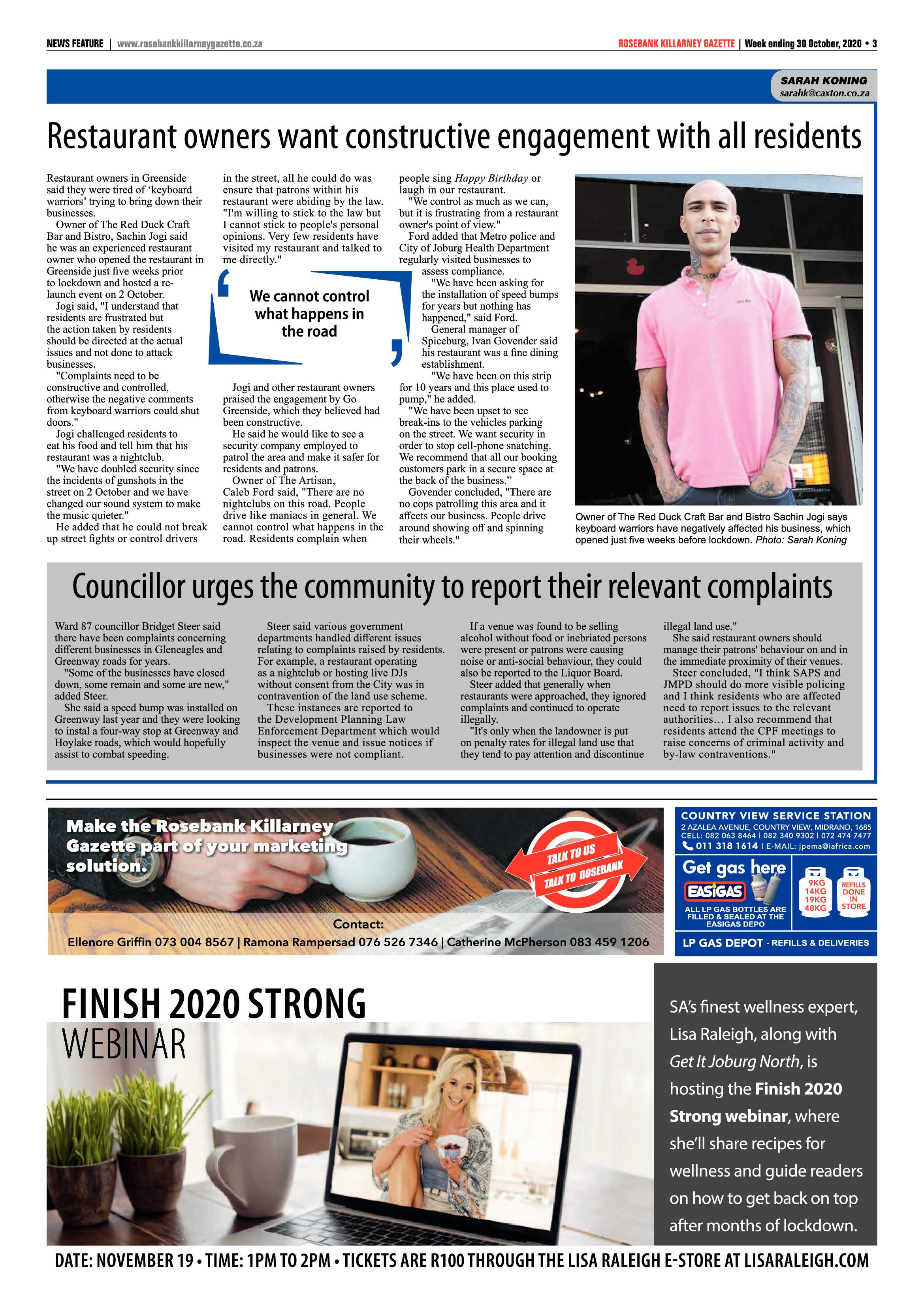 Rosebank Killarney Gazette 30 October 2020 page 3