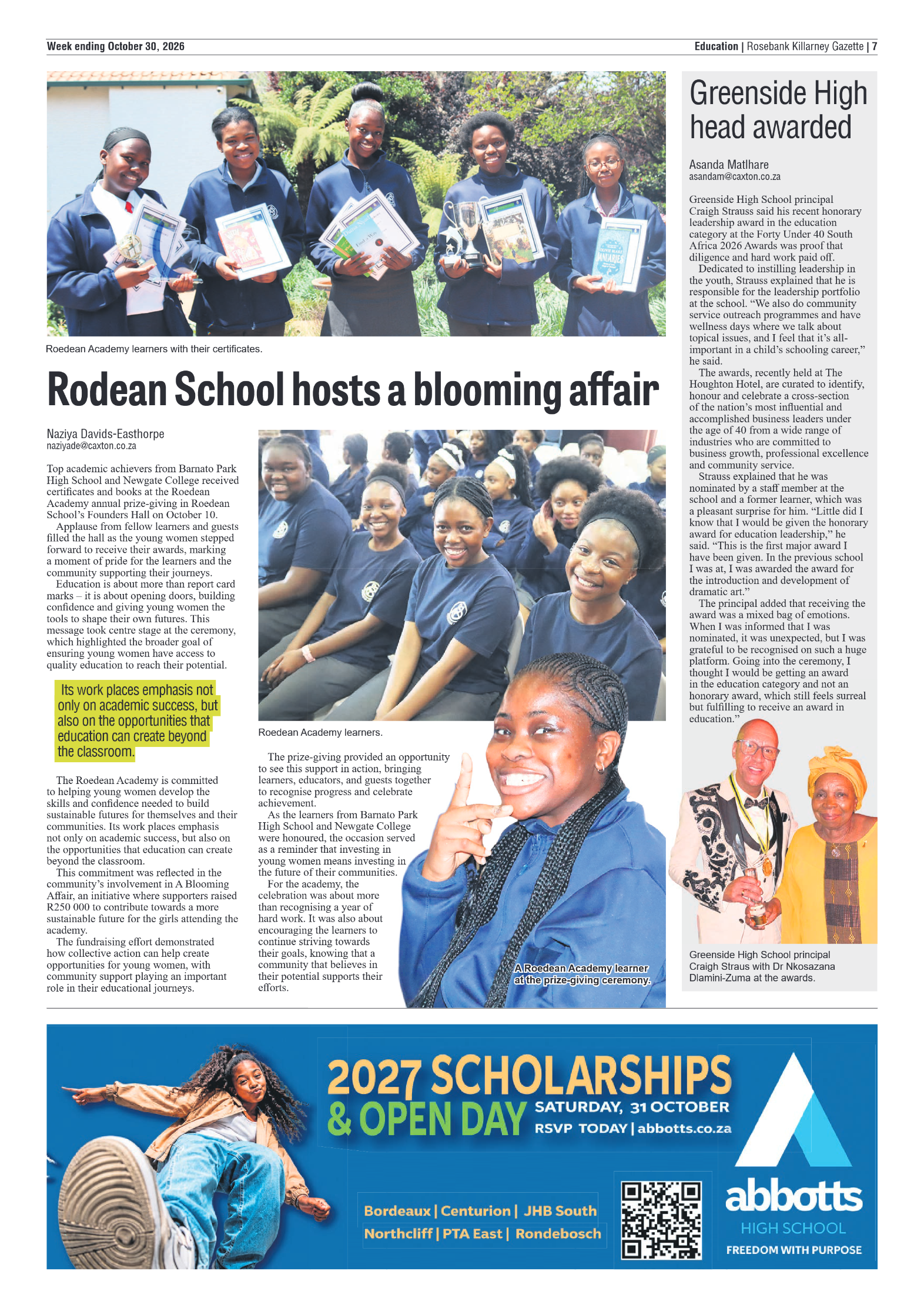 Rosebank Killarney Gazette 30 October 2026 page 7
