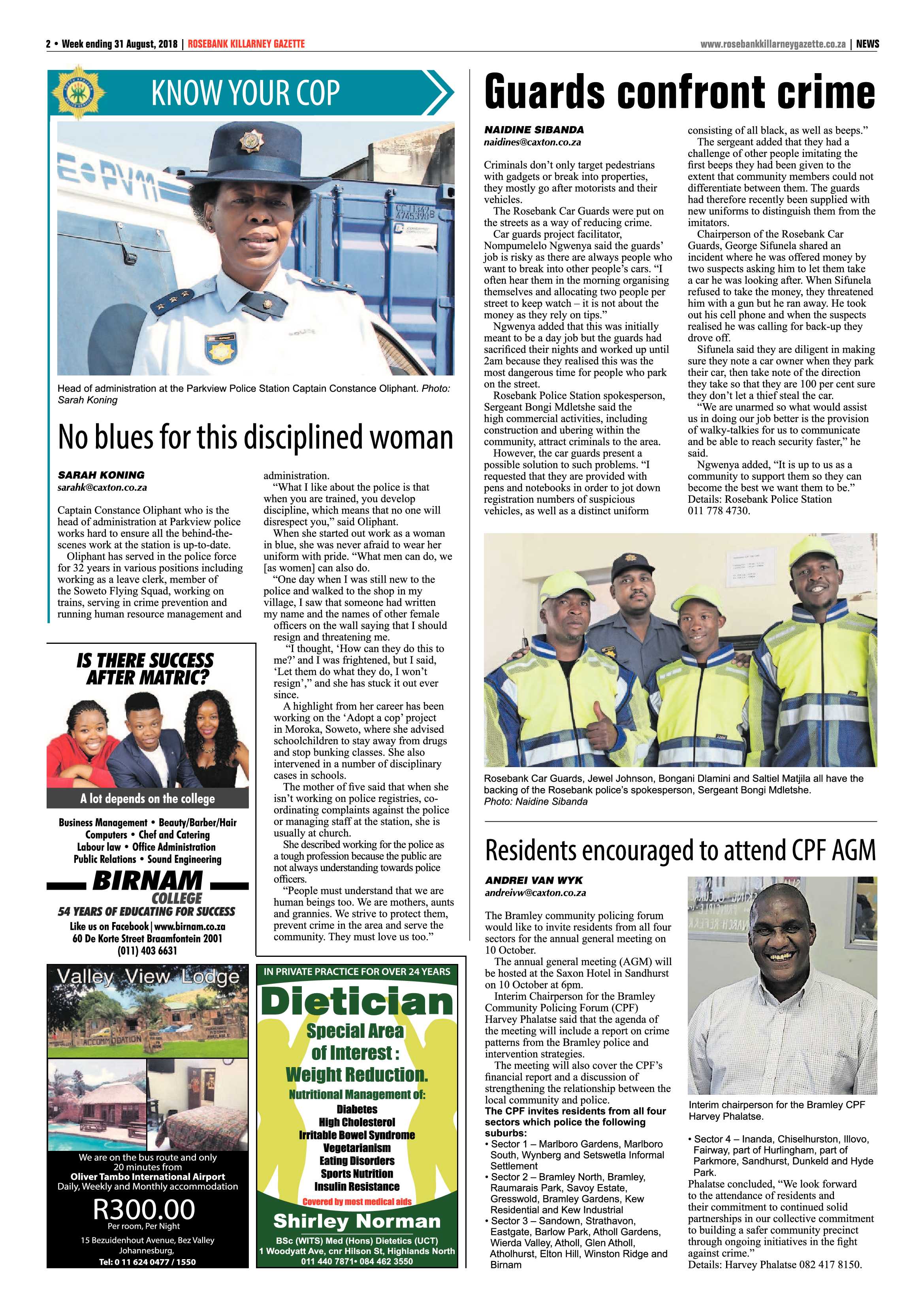 Rosebank Killarney Gazette 31 August, 2018 page 2