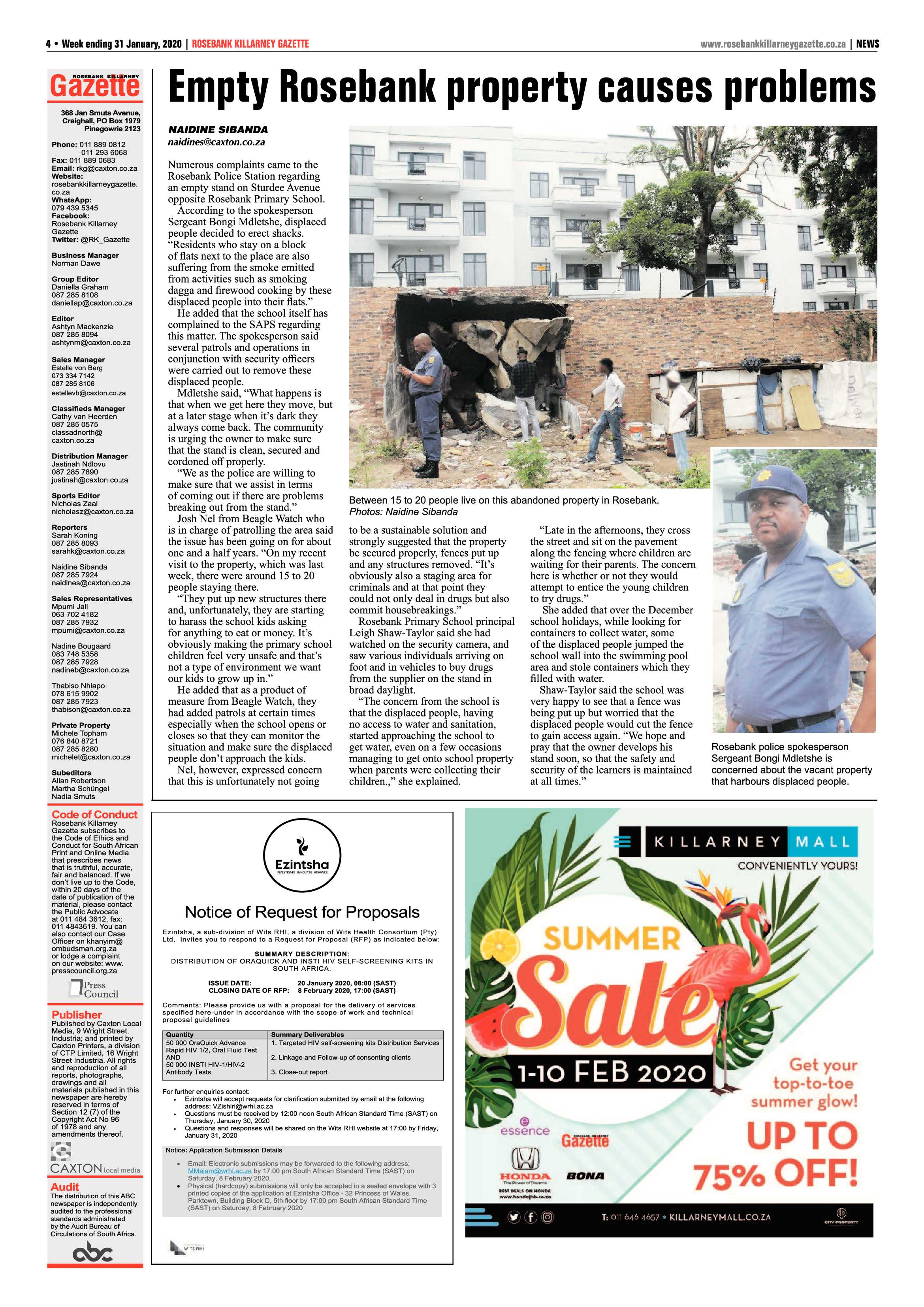 Rosebank Killarney Gazette 31 January 2020 page 4