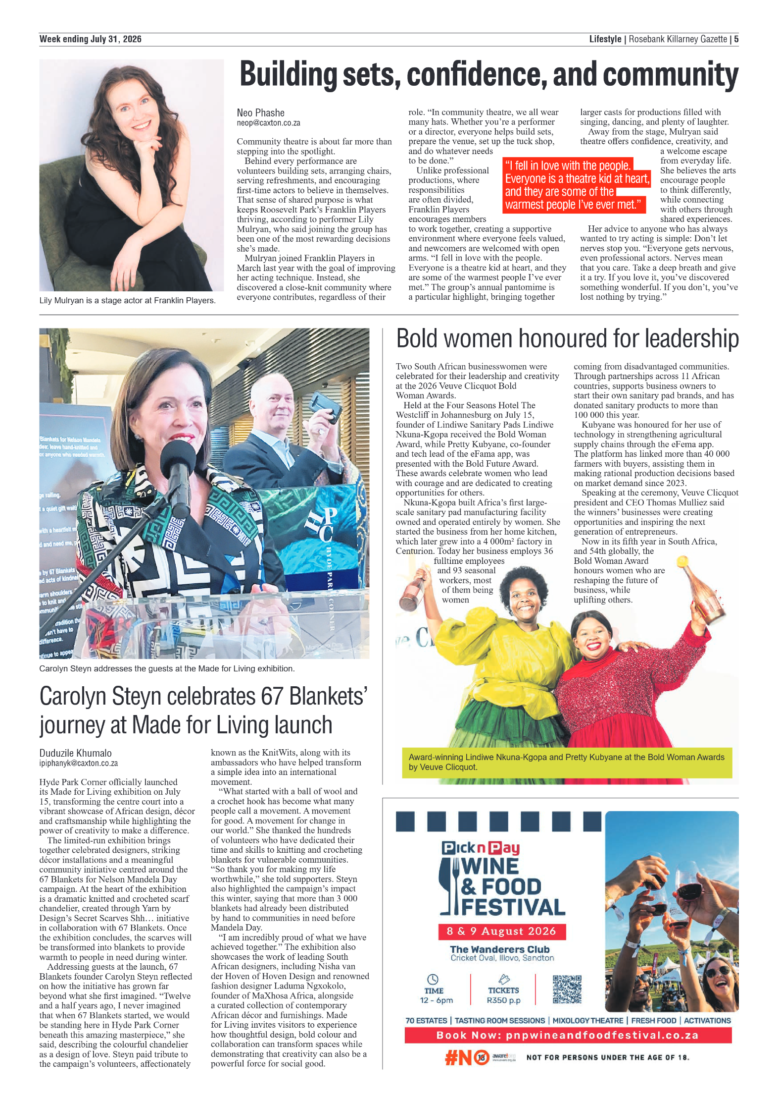 Rosebank Killarney Gazette 31 July 2026 page 17
