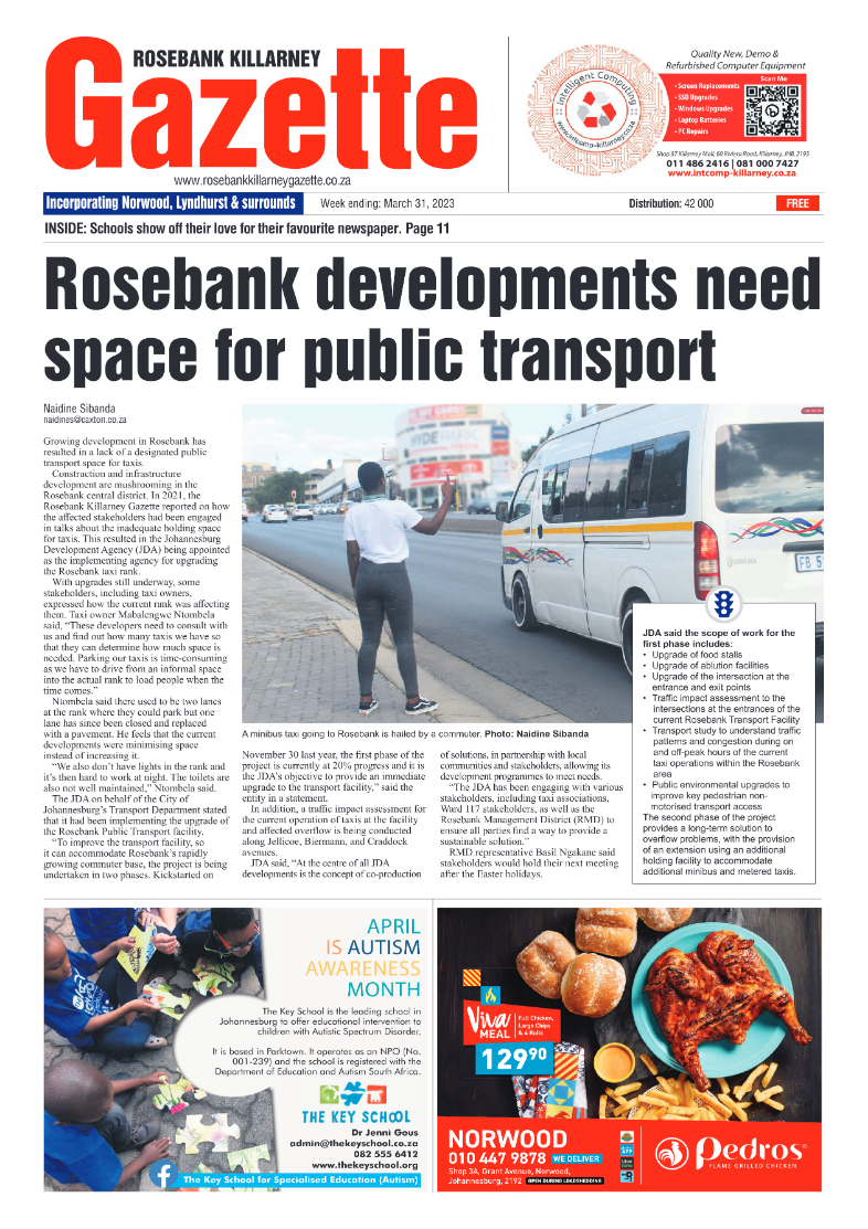 Rosebank Killarney Gazette 31 March 2023 page 1