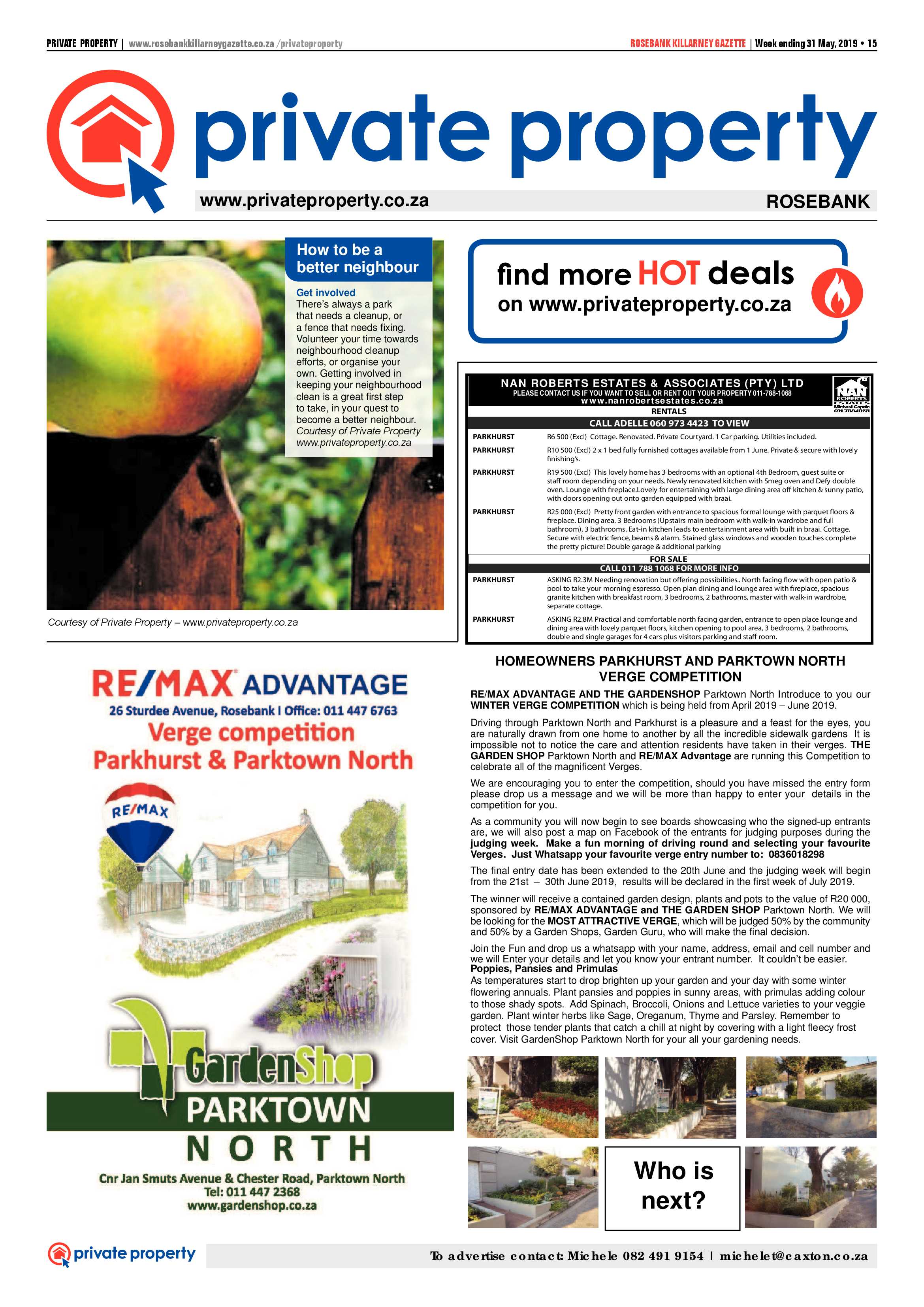 Rosebank Killarney Gazette 31 May, 2019 page 15