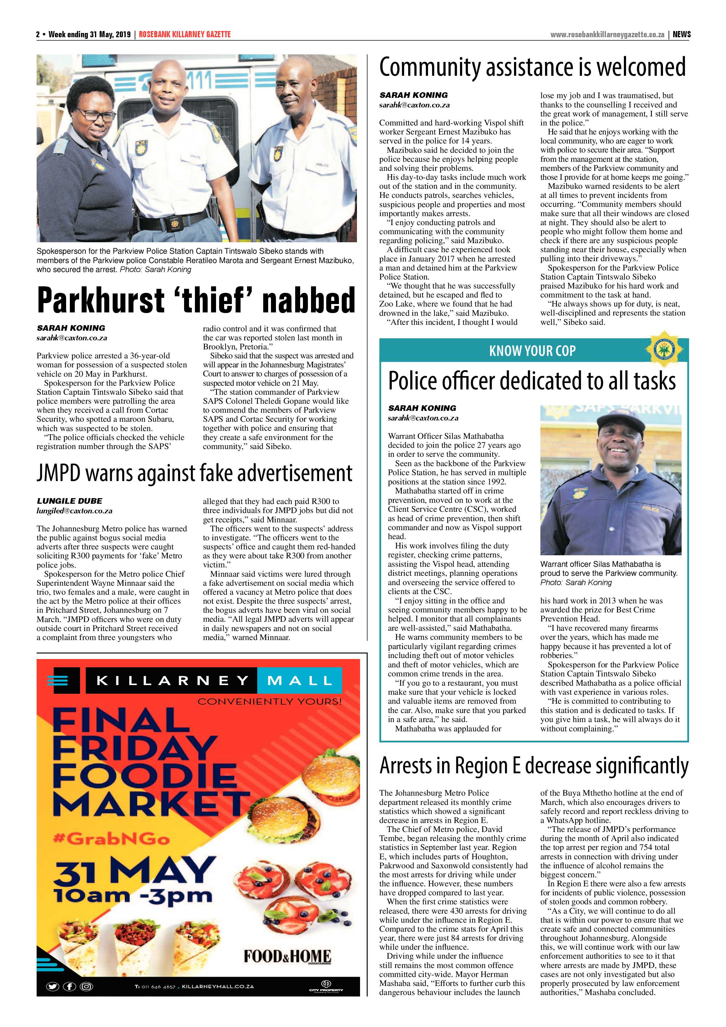 Rosebank Killarney Gazette 31 May, 2019 page 2