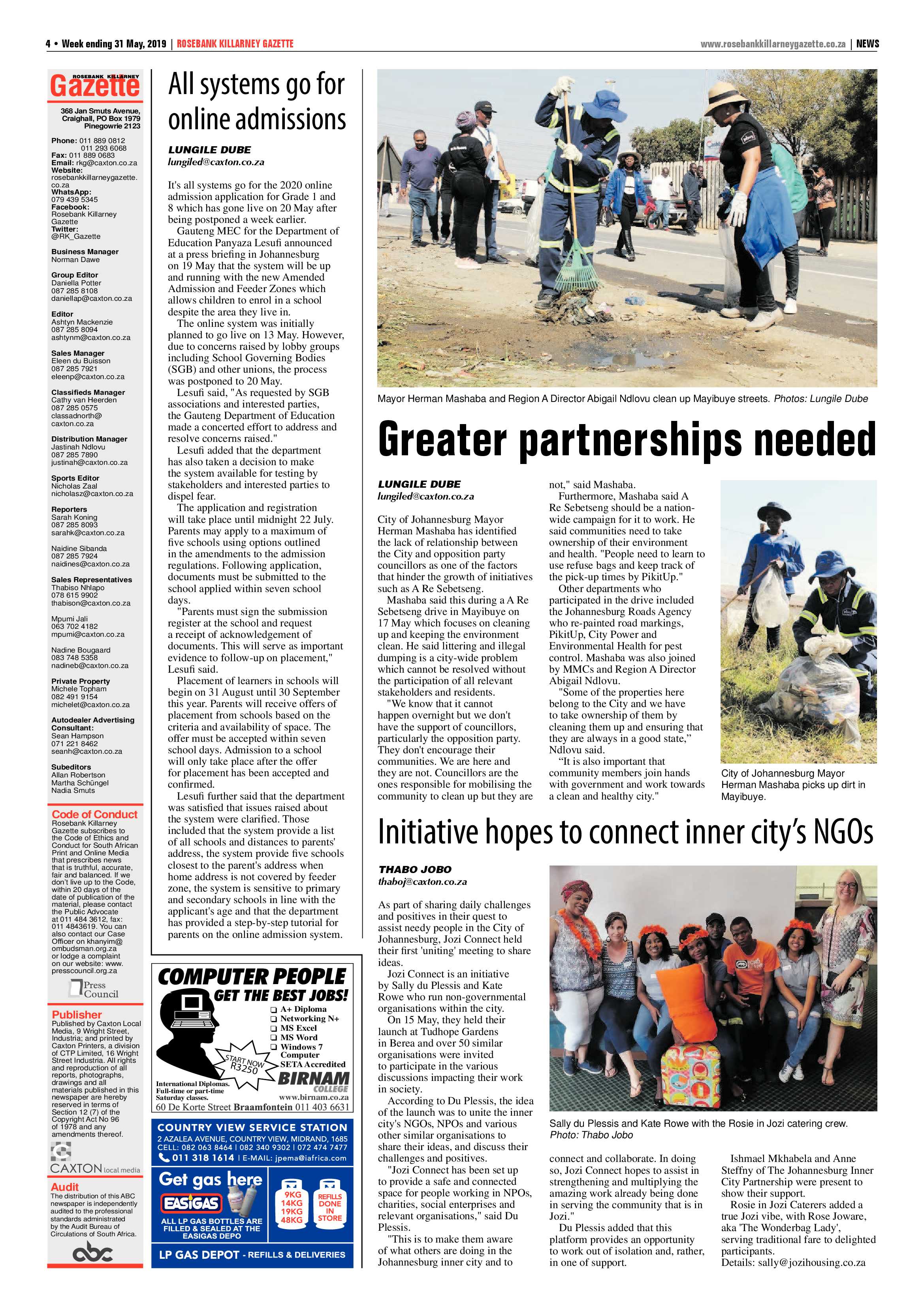 Rosebank Killarney Gazette 31 May, 2019 page 4