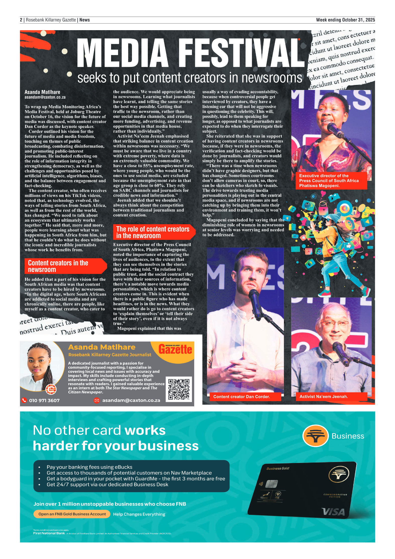 Rosebank Killarney Gazette 31 October 2025 page 2