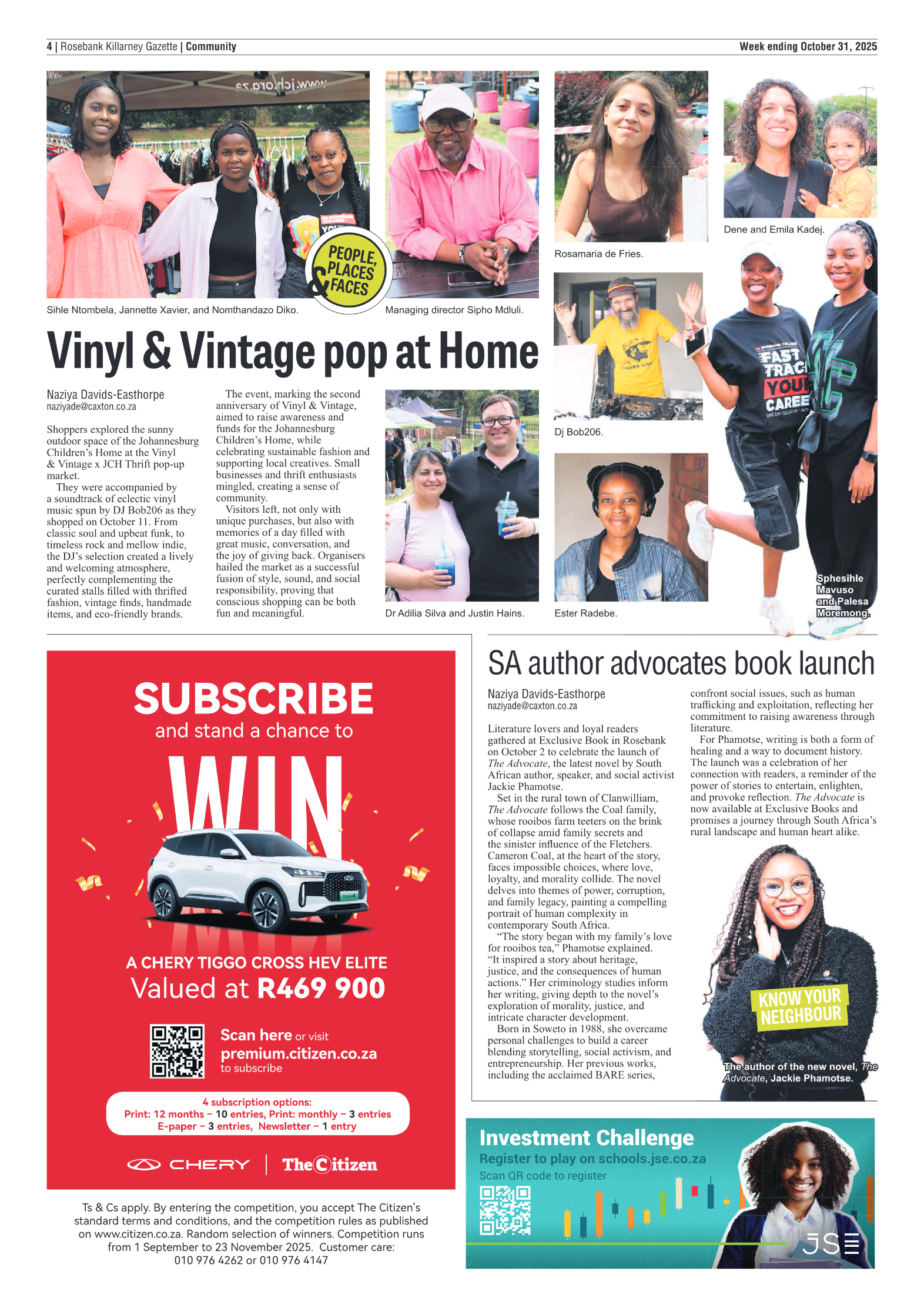 Rosebank Killarney Gazette 31 October 2025 page 4