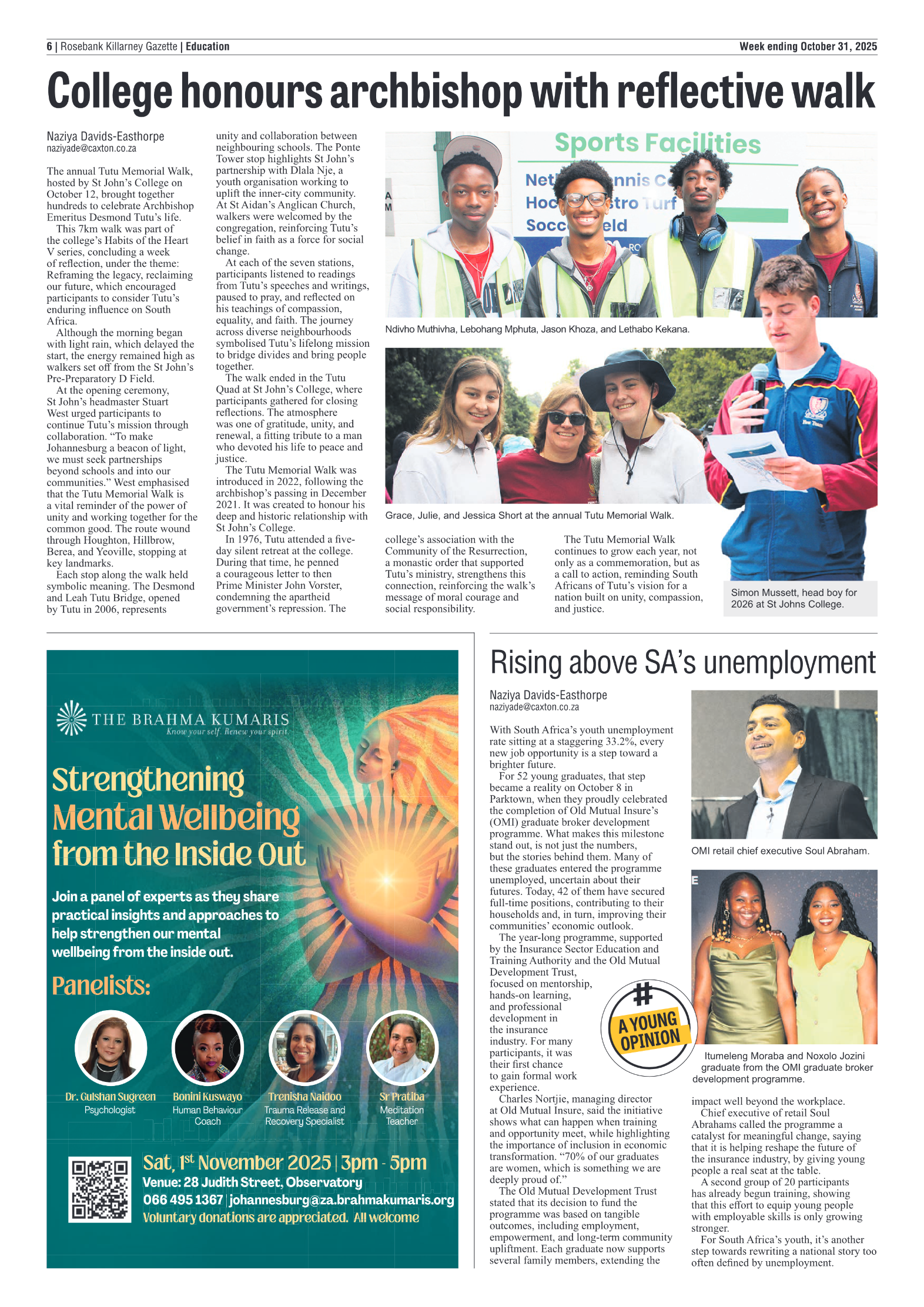 Rosebank Killarney Gazette 31 October 2025 page 6