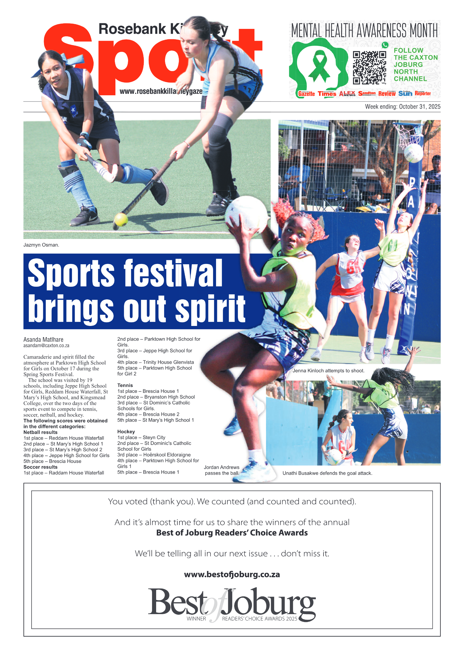 Rosebank Killarney Gazette 31 October 2025 page 8