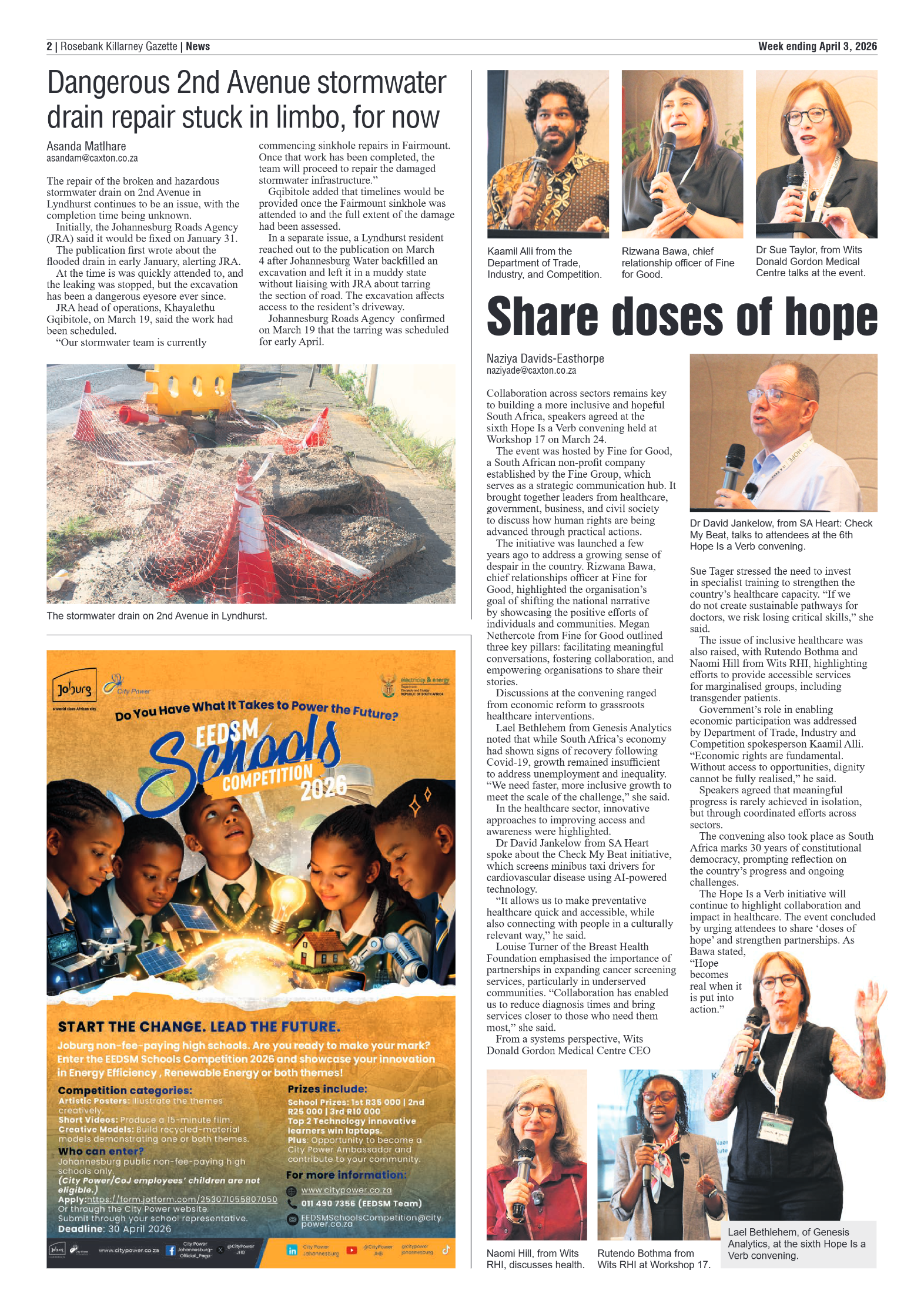 Rosebank Killarney Gazette 3 April 2026 page 2