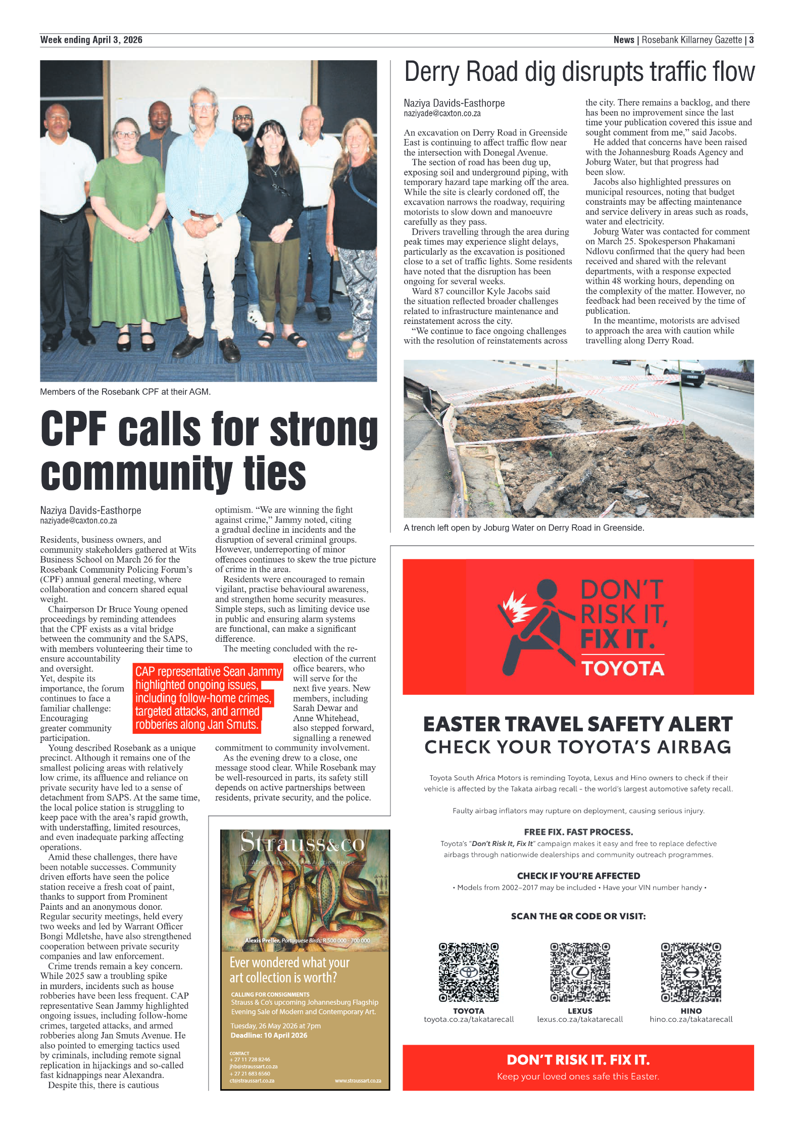 Rosebank Killarney Gazette 3 April 2026 page 3