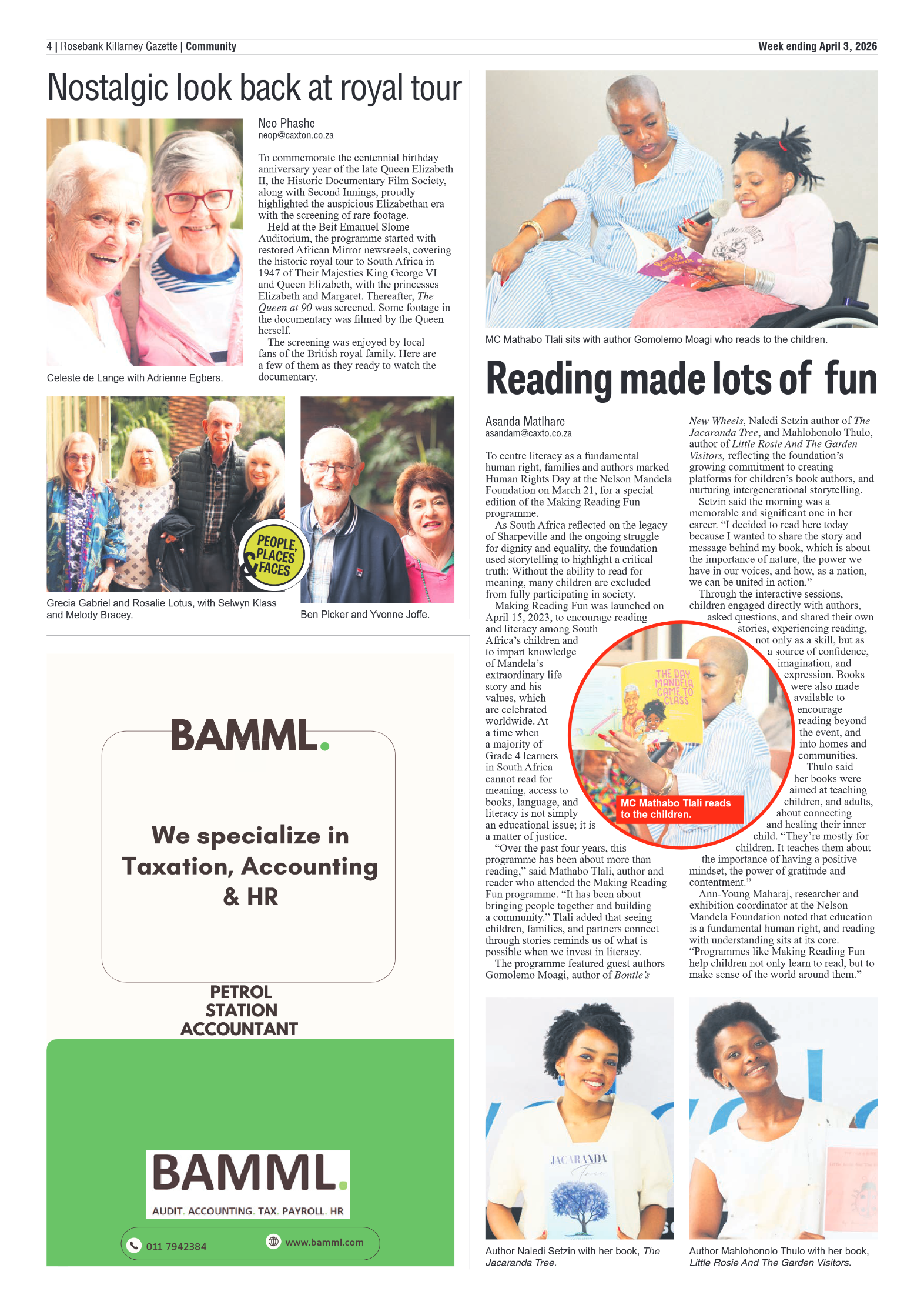 Rosebank Killarney Gazette 3 April 2026 page 4