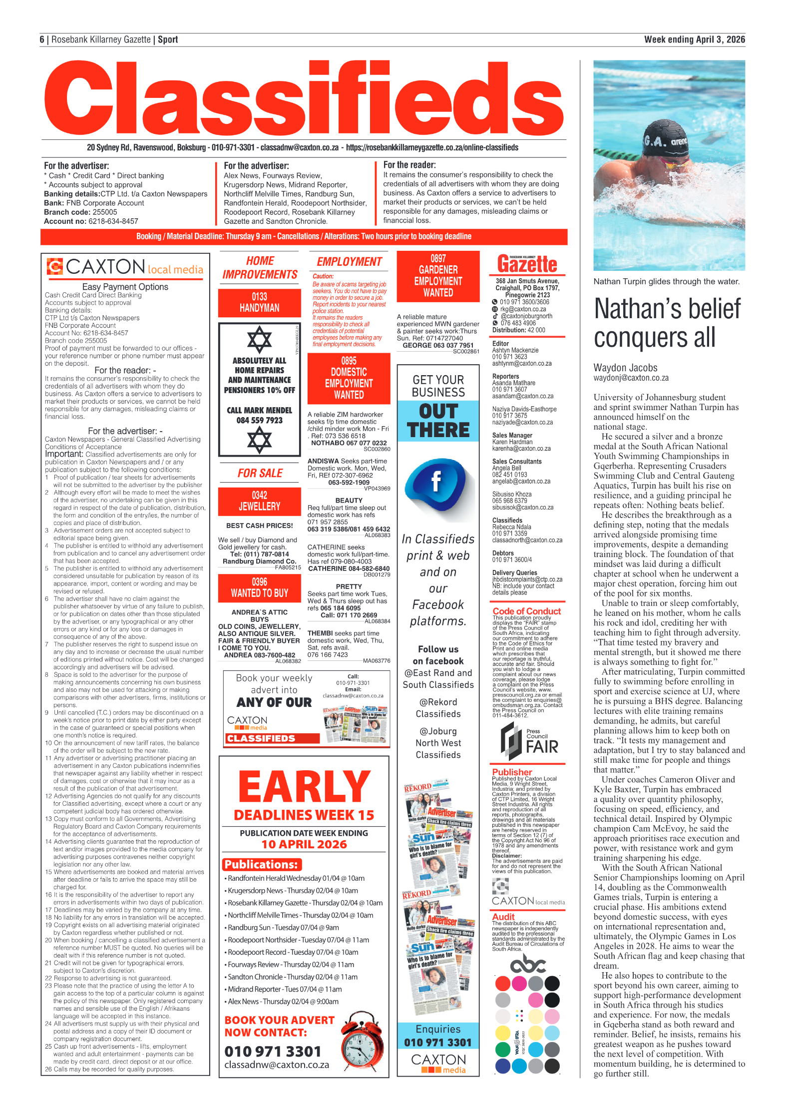 Rosebank Killarney Gazette 3 April 2026 page 6