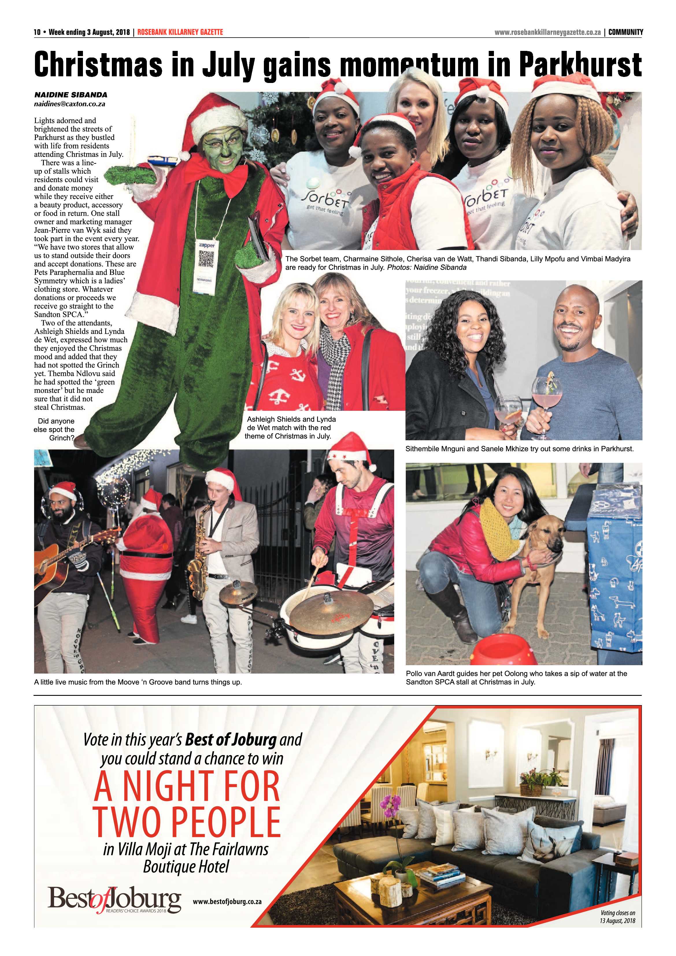 Rosebank Killarney Gazette 3 August 2018 page 10