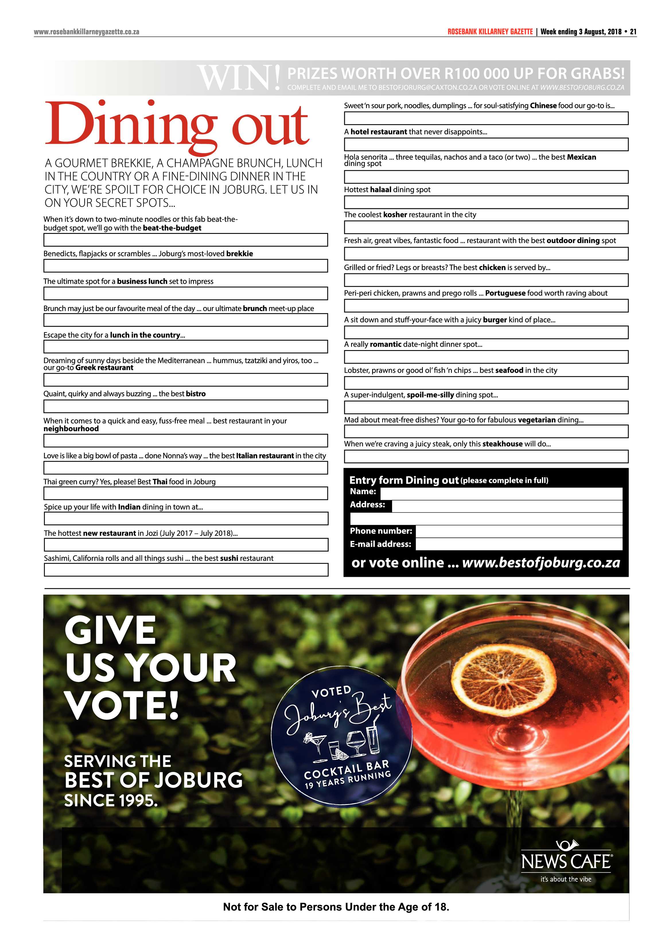 Rosebank Killarney Gazette 3 August 2018 page 21