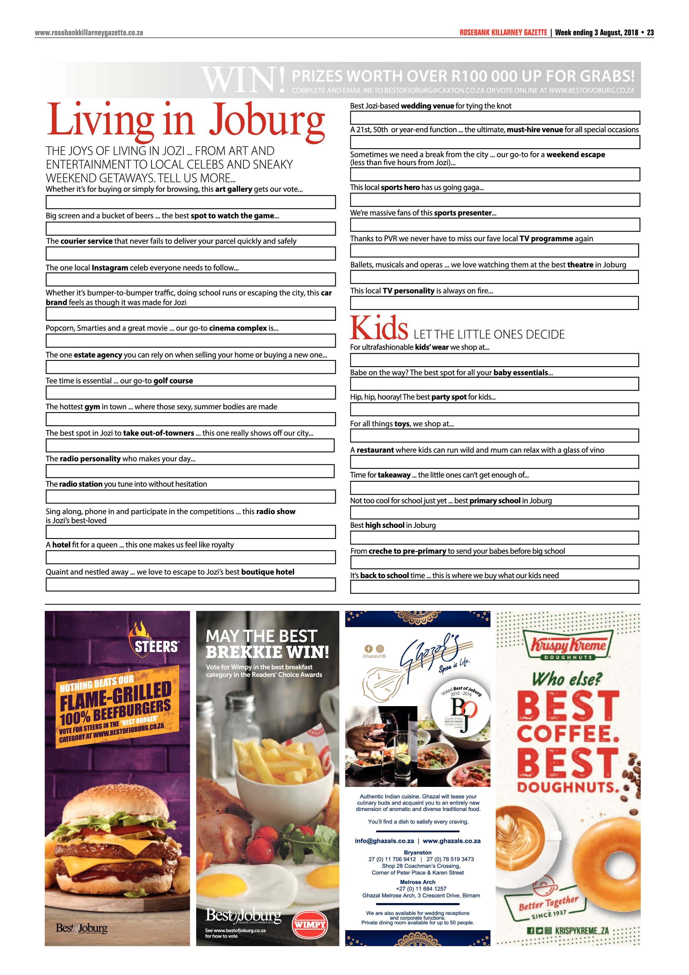 Rosebank Killarney Gazette 3 August 2018 page 23