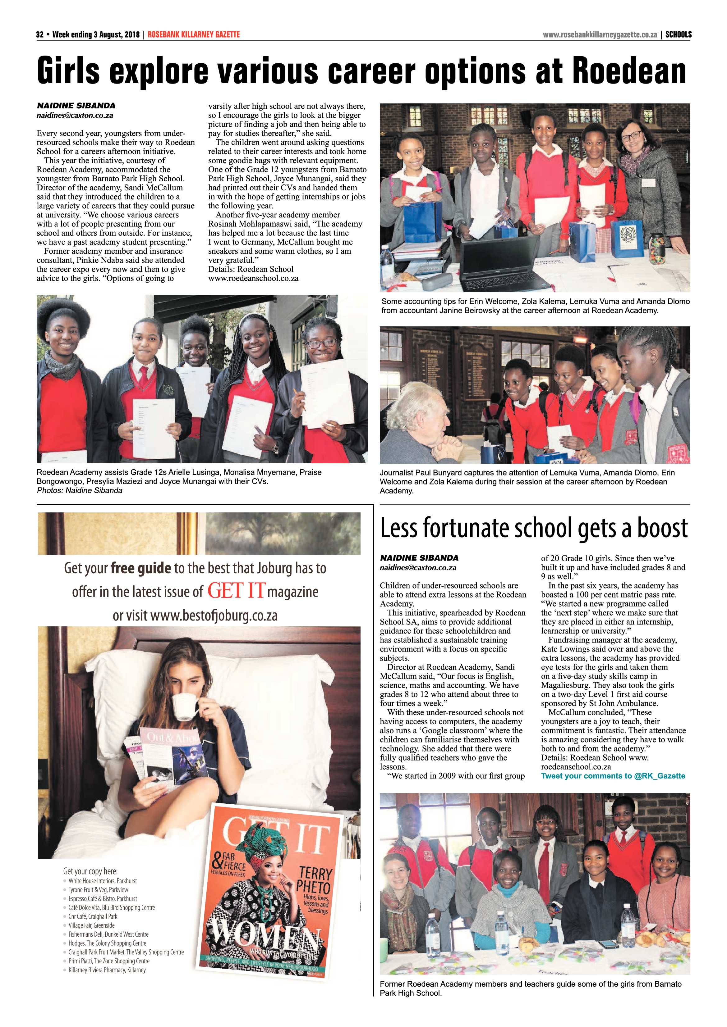 Rosebank Killarney Gazette 3 August 2018 page 32