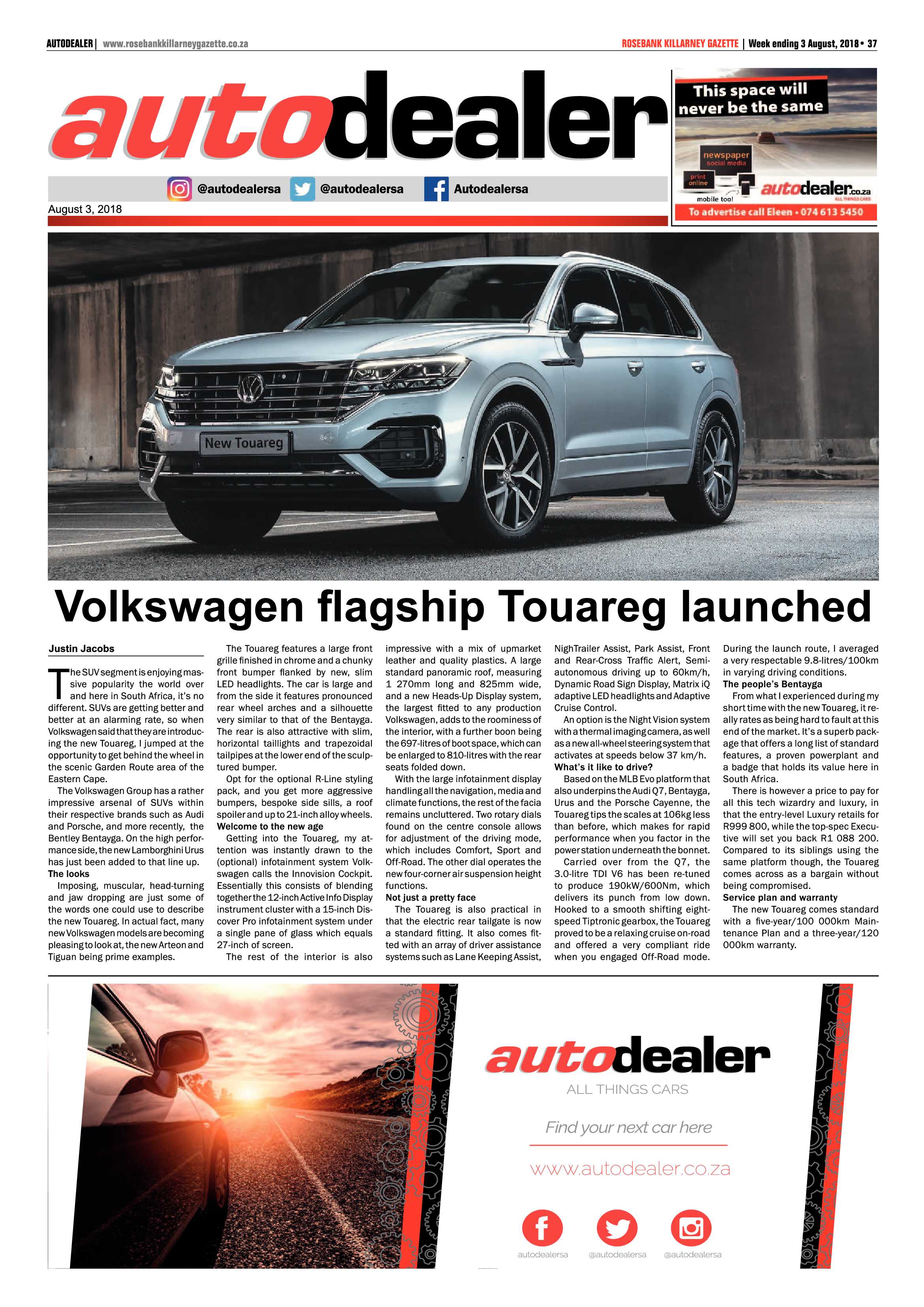 Rosebank Killarney Gazette 3 August 2018 page 37