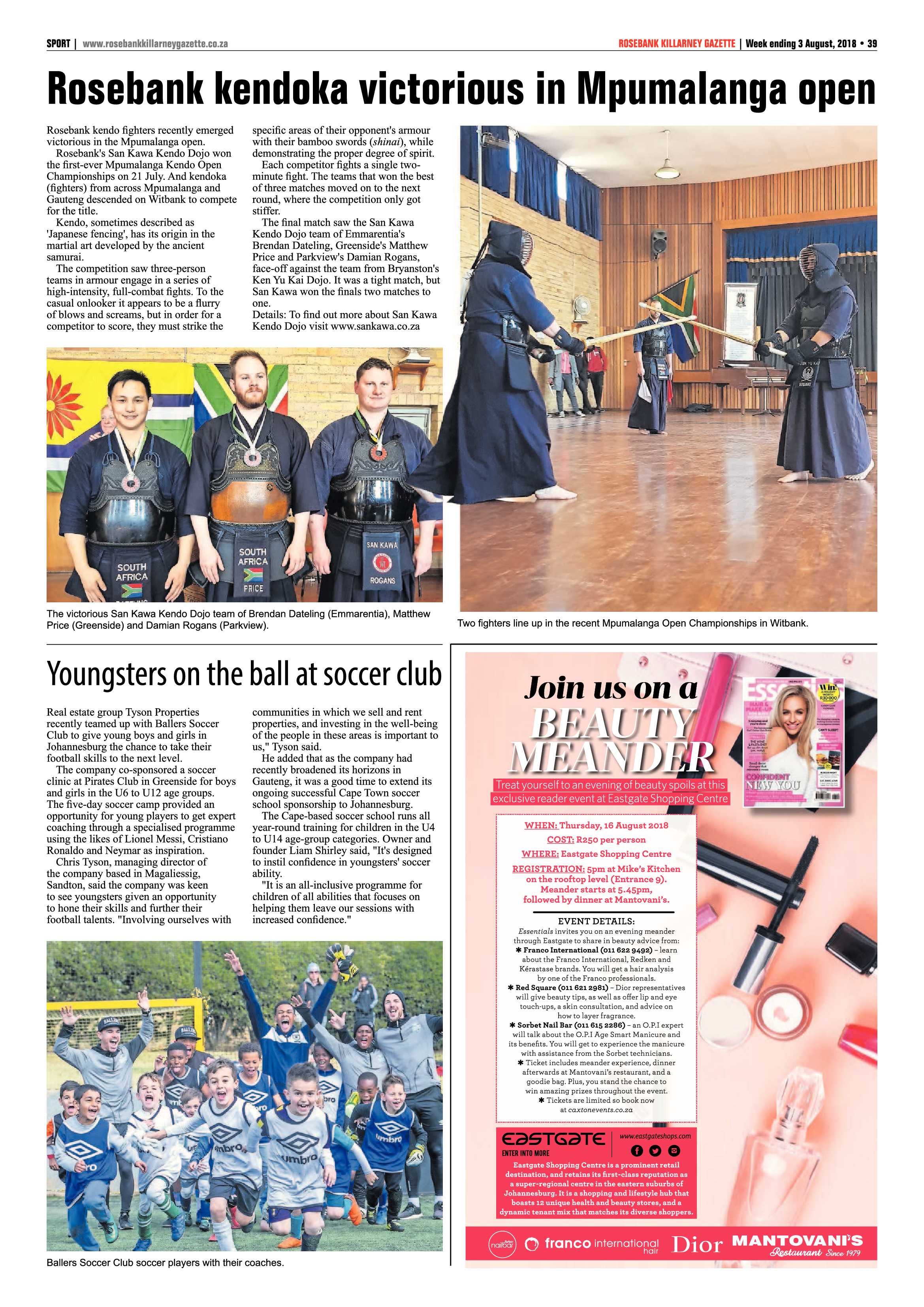 Rosebank Killarney Gazette 3 August 2018 page 39