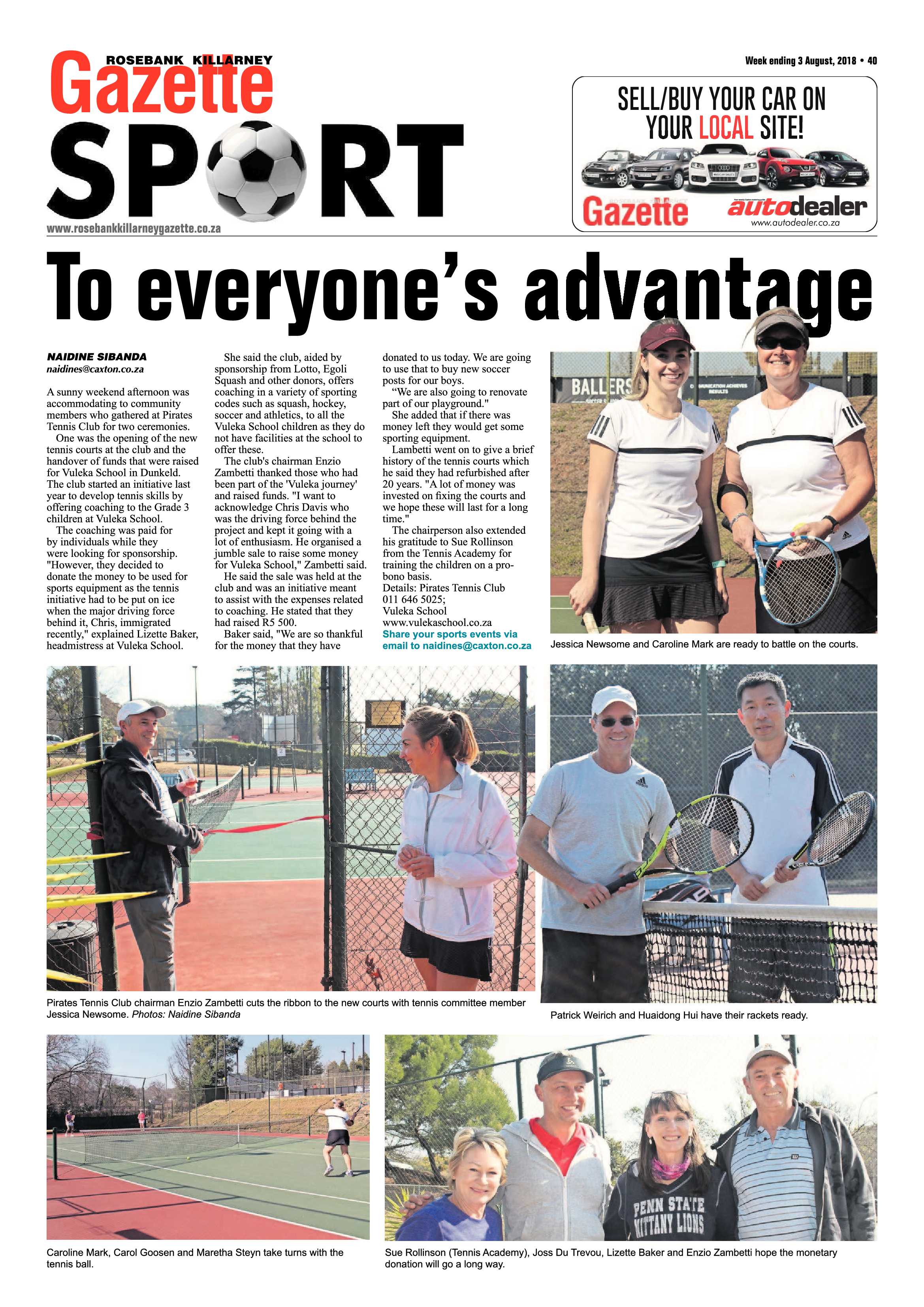 Rosebank Killarney Gazette 3 August 2018 page 40