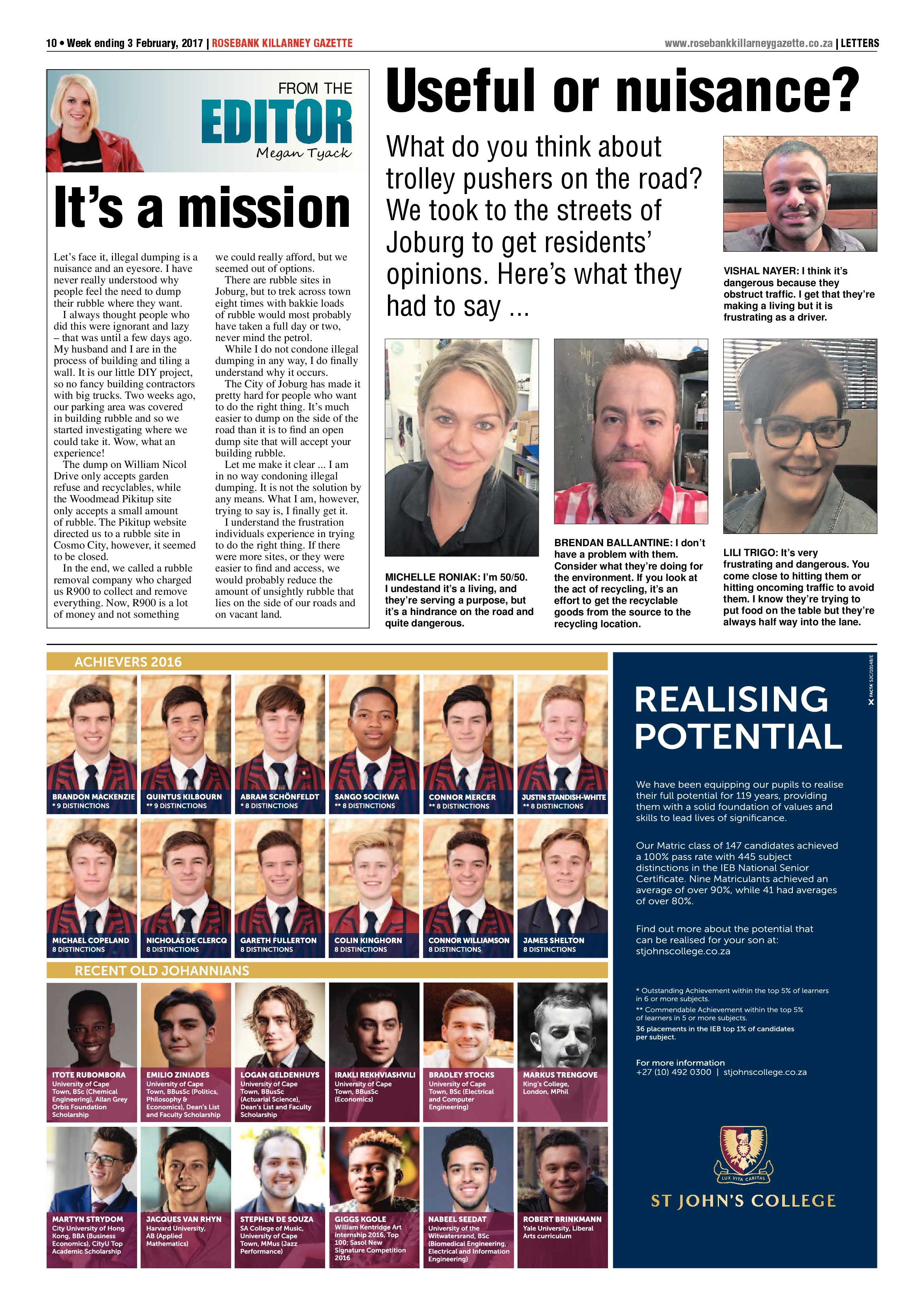 Rosebank Killarney Gazette 3 February, 2017 page 10