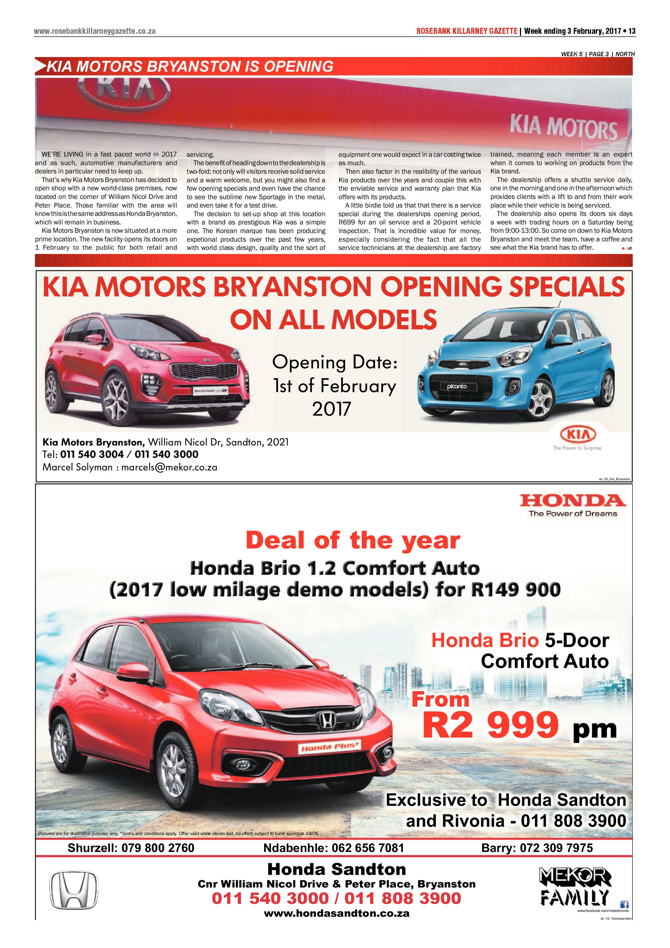 Rosebank Killarney Gazette 3 February, 2017 page 13
