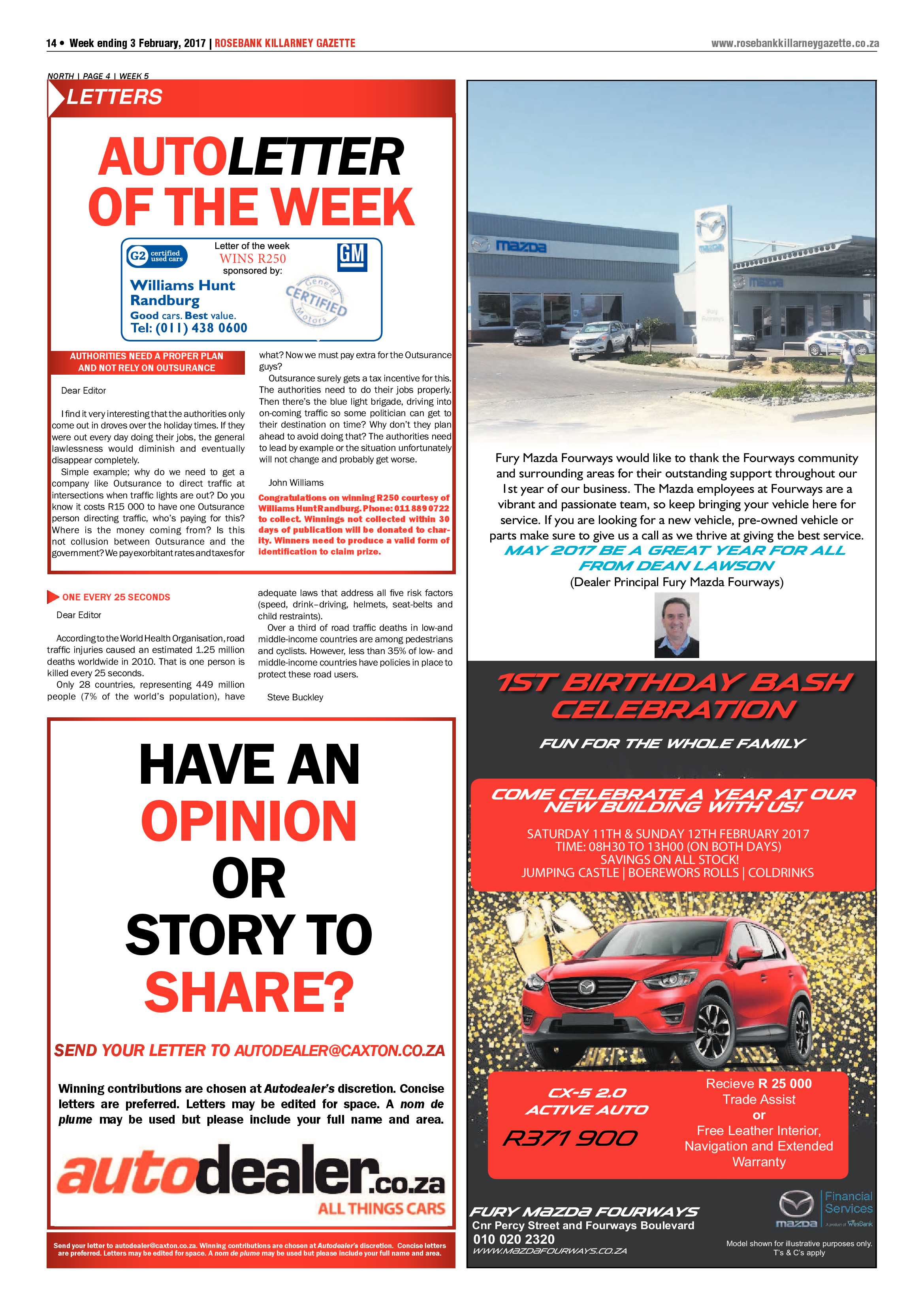 Rosebank Killarney Gazette 3 February, 2017 page 14