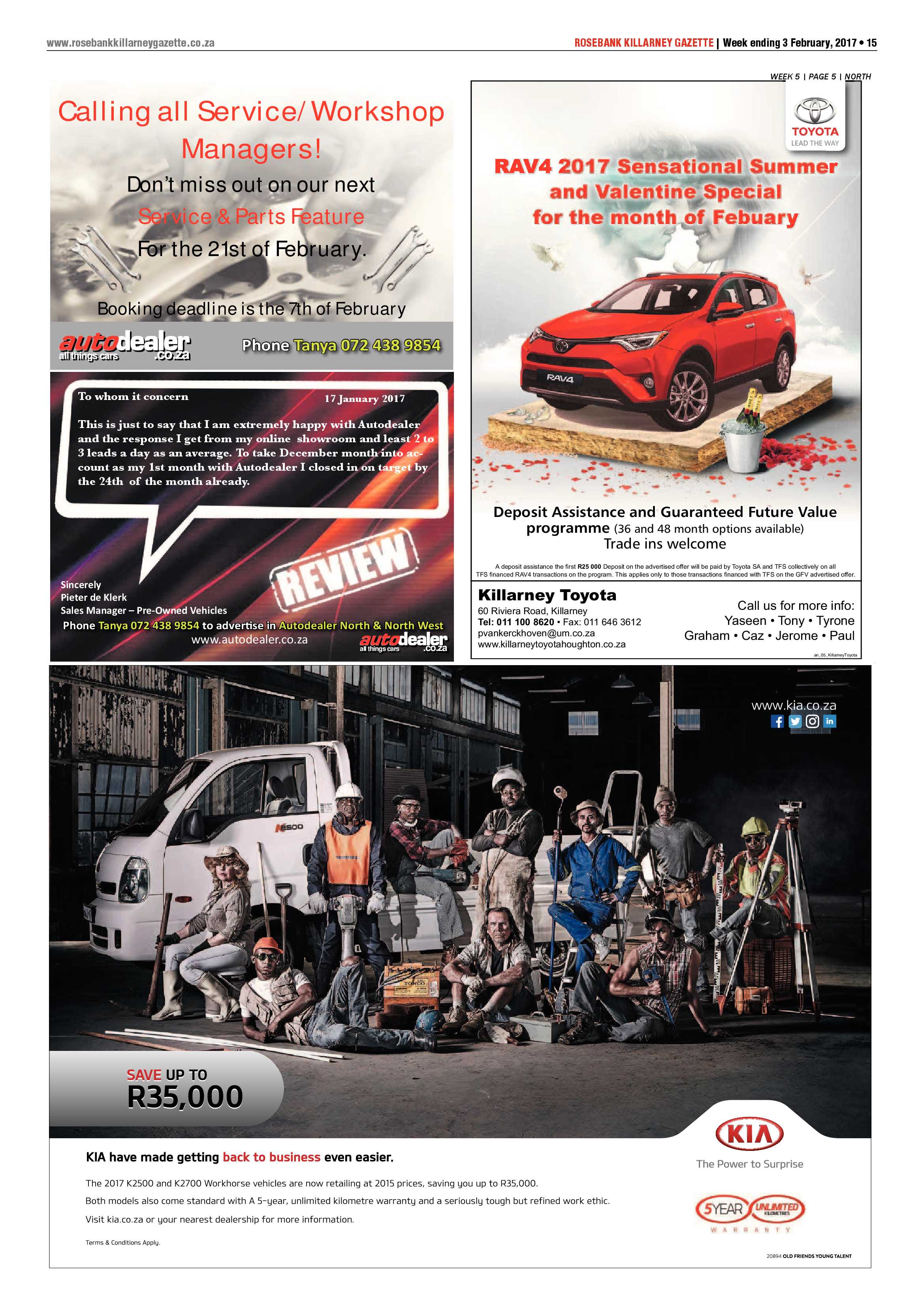 Rosebank Killarney Gazette 3 February, 2017 page 15