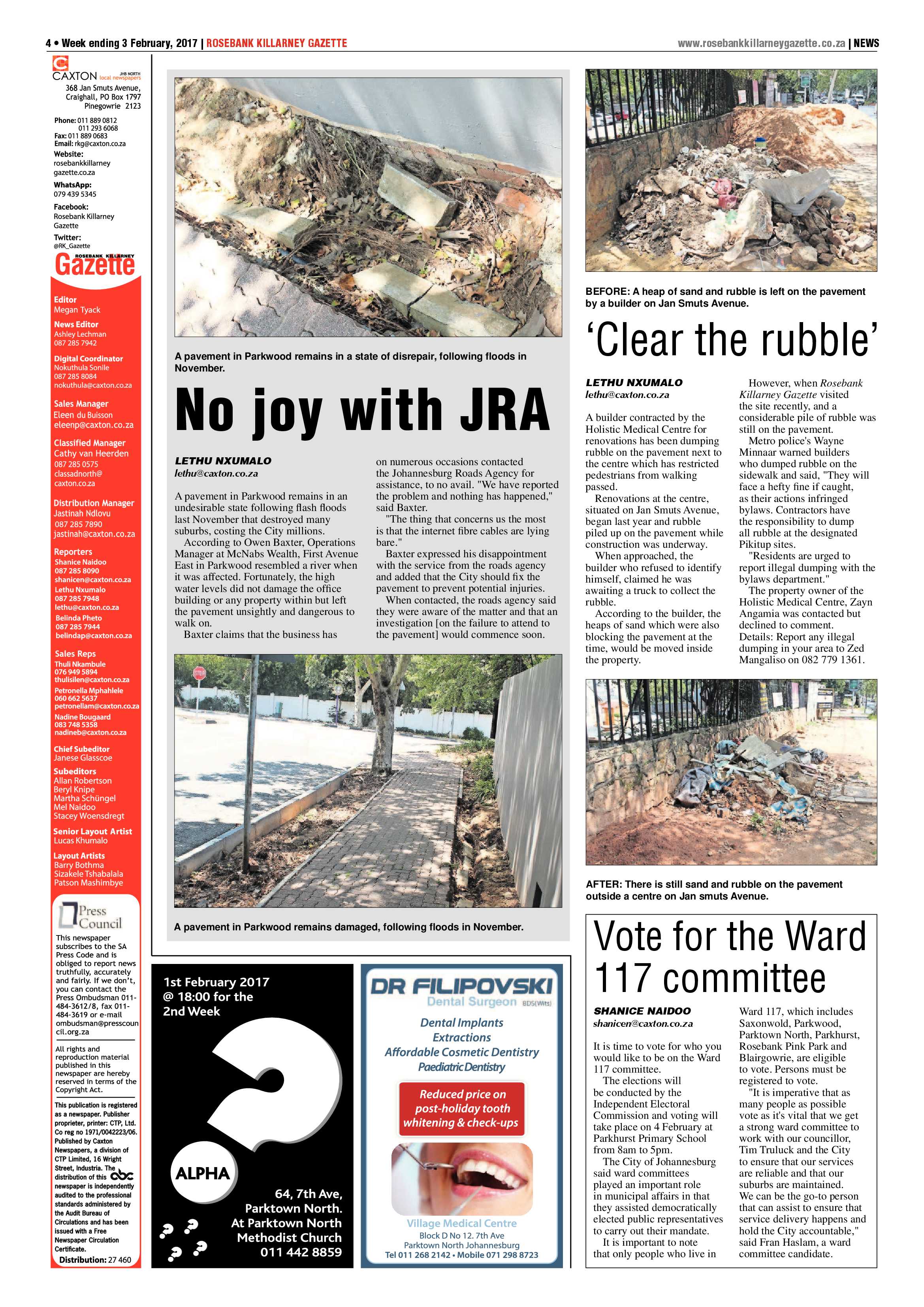 Rosebank Killarney Gazette 3 February, 2017 page 4