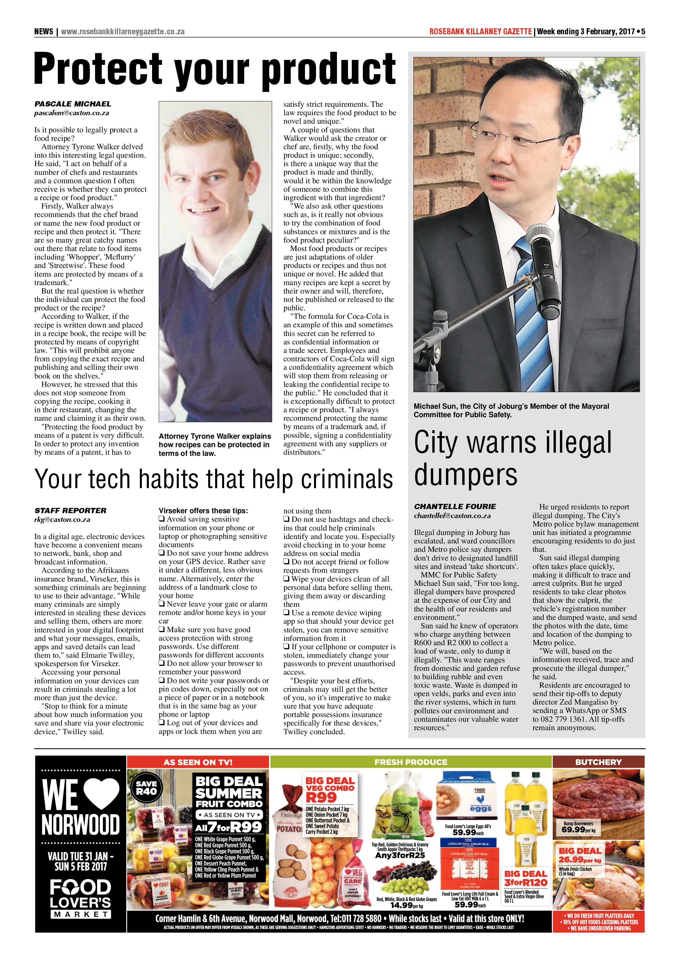 Rosebank Killarney Gazette 3 February, 2017 page 5