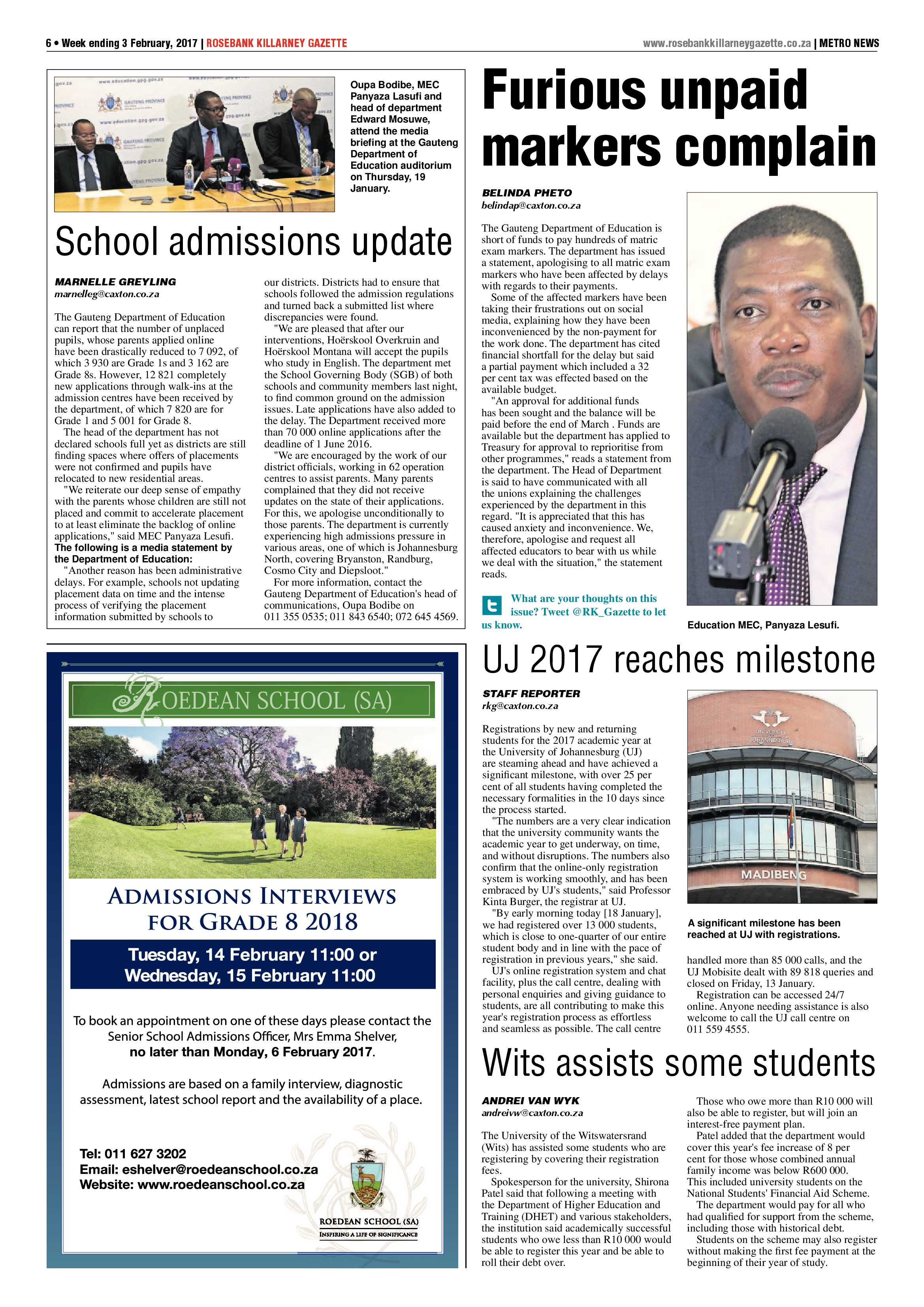 Rosebank Killarney Gazette 3 February, 2017 page 6