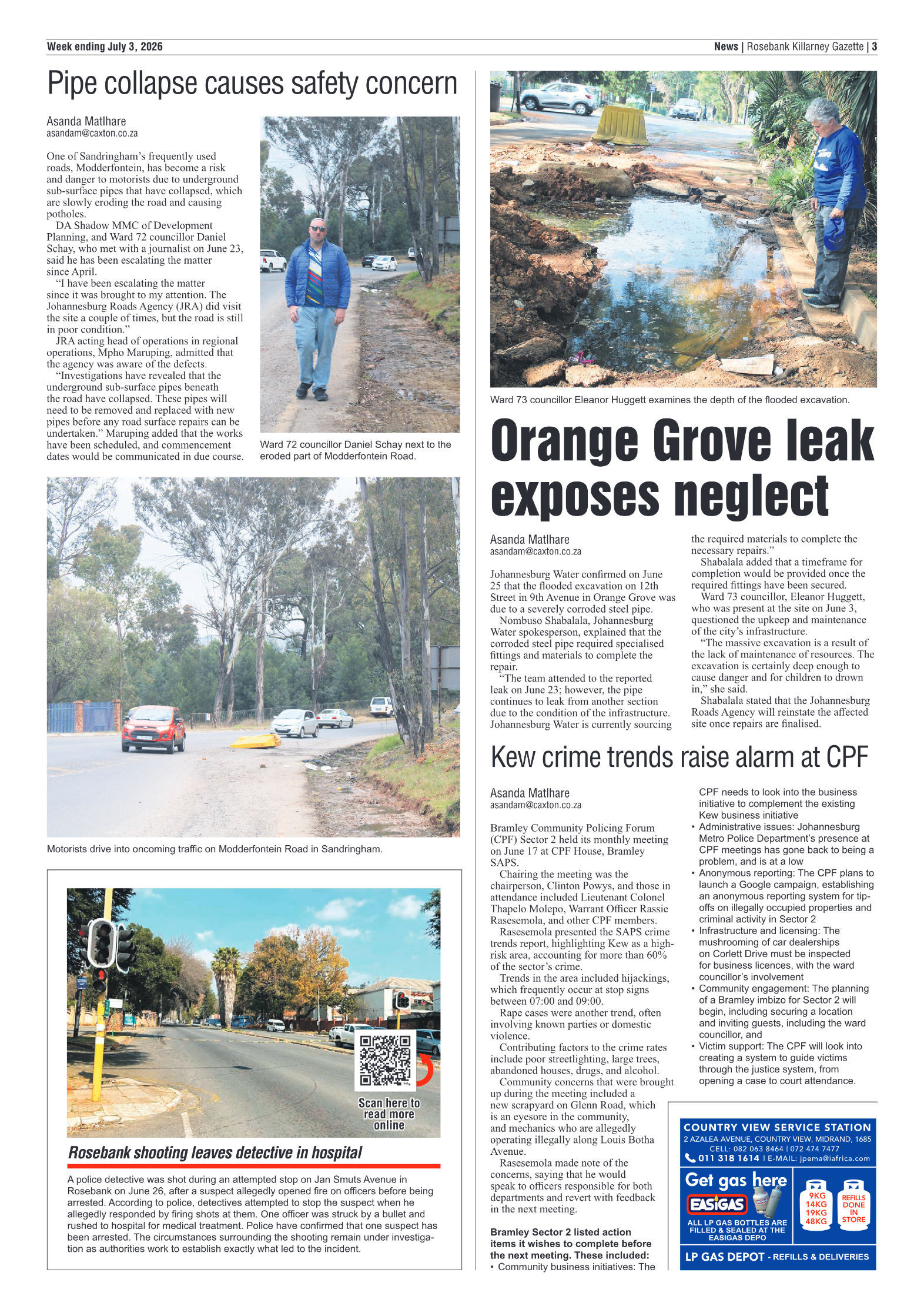 Rosebank Killarney Gazette 3 July 2026 page 3