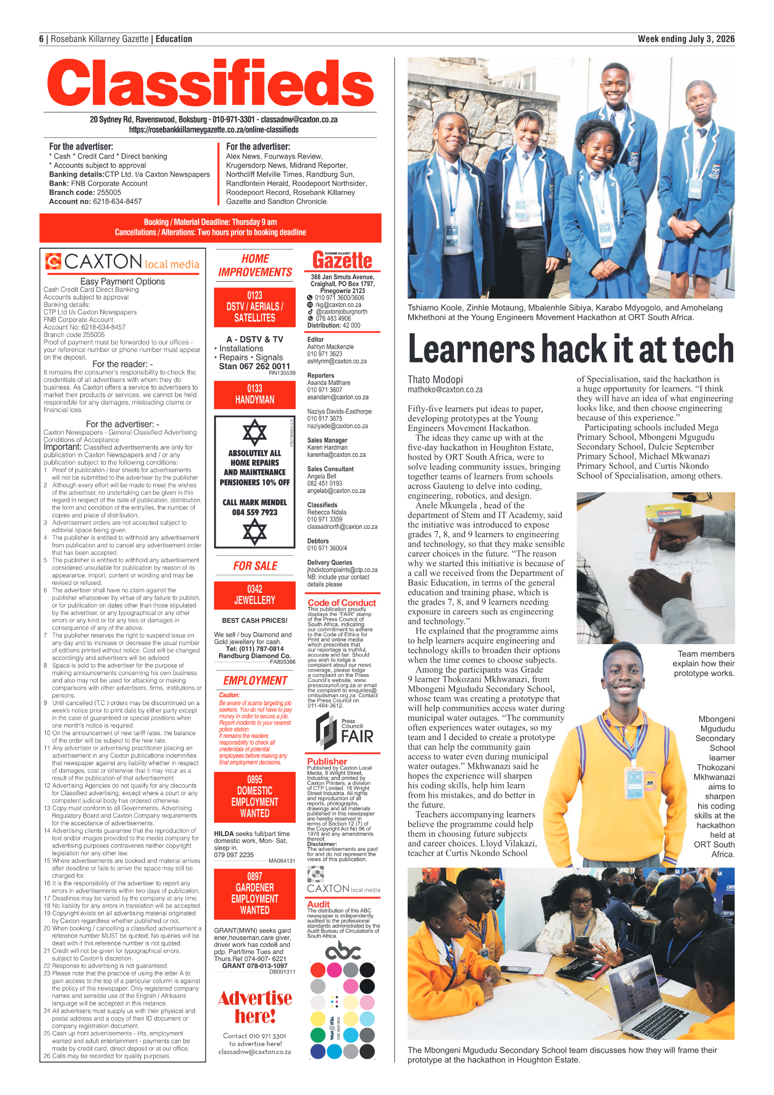 Rosebank Killarney Gazette 3 July 2026 page 6