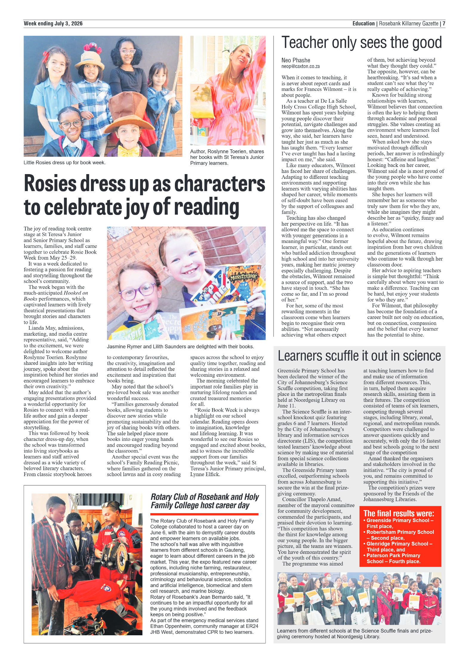 Rosebank Killarney Gazette 3 July 2026 page 7