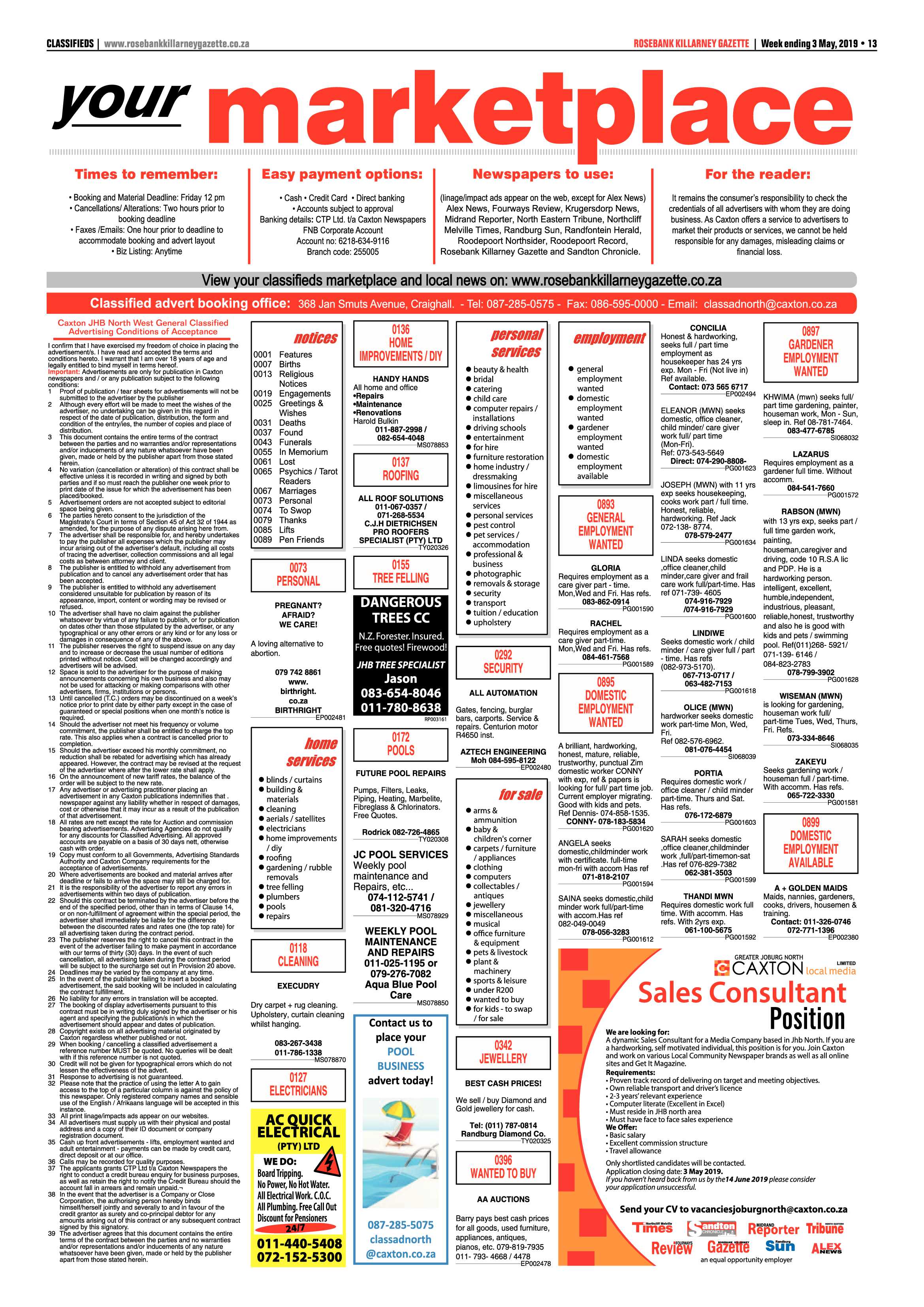 Rosebank Killarney Gazette 3 May, 2019 page 13
