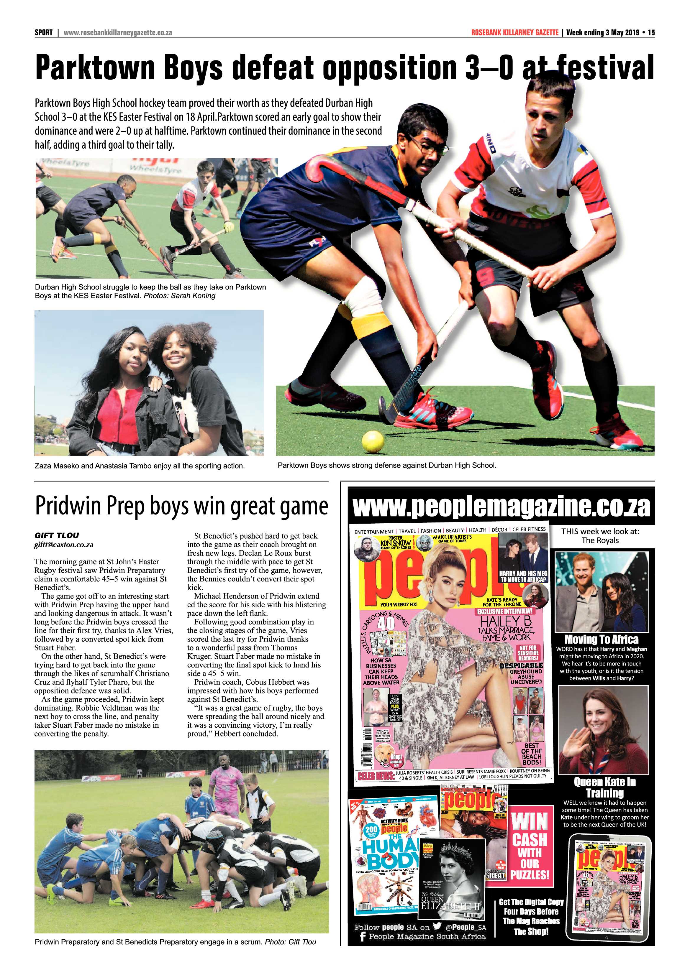 Rosebank Killarney Gazette 3 May, 2019 page 15