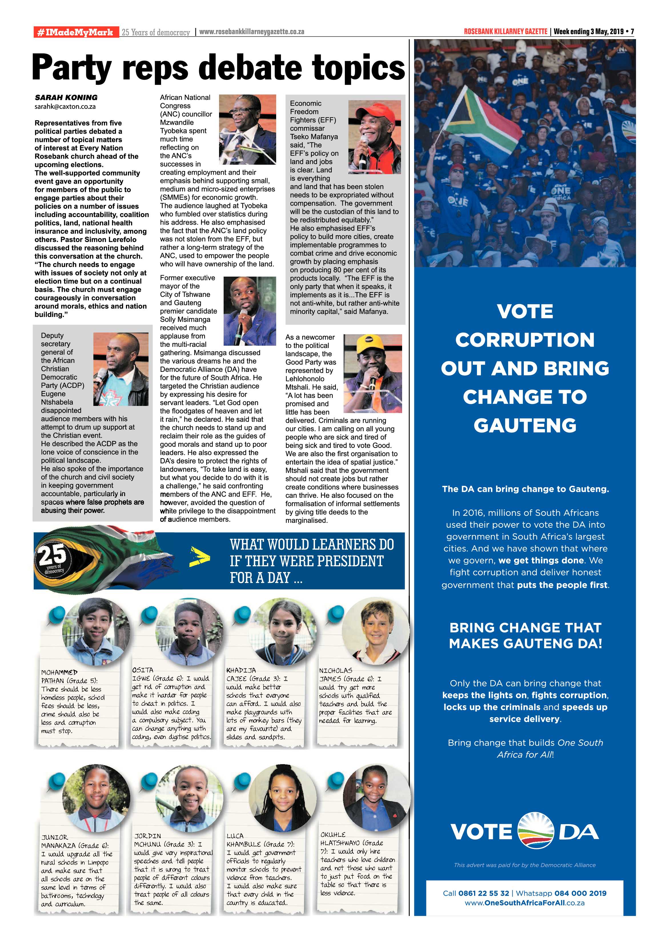 Rosebank Killarney Gazette 3 May, 2019 page 7