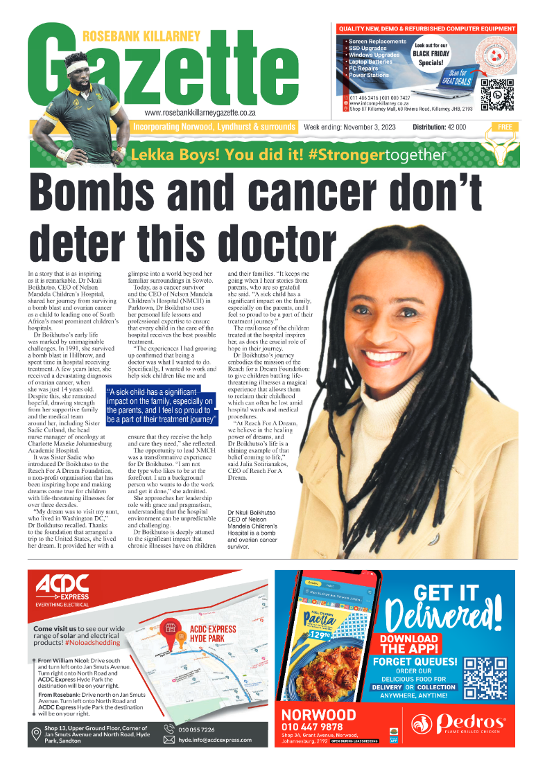 Rosebank Killarney Gazette 3 Novemeber 2023 page 1