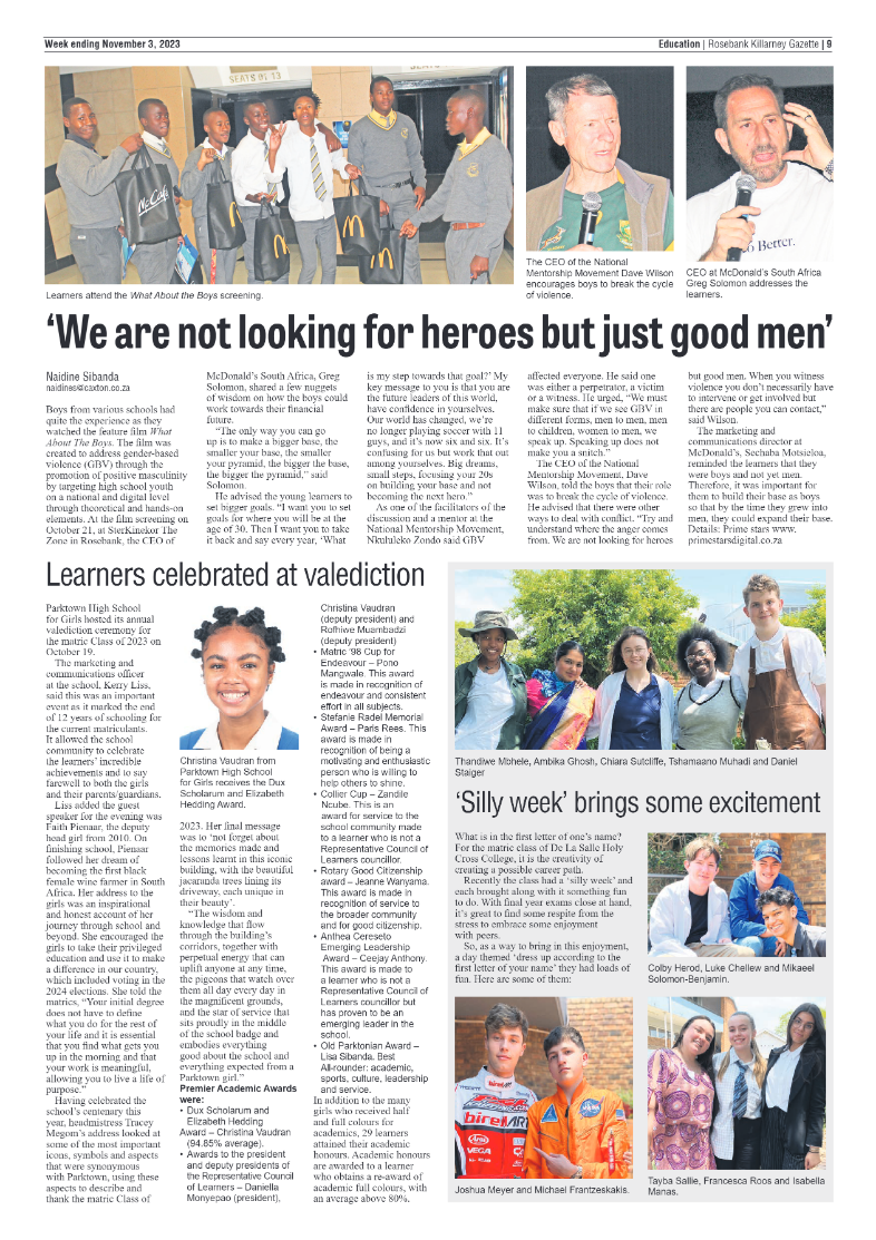 Rosebank Killarney Gazette 3 Novemeber 2023 page 17